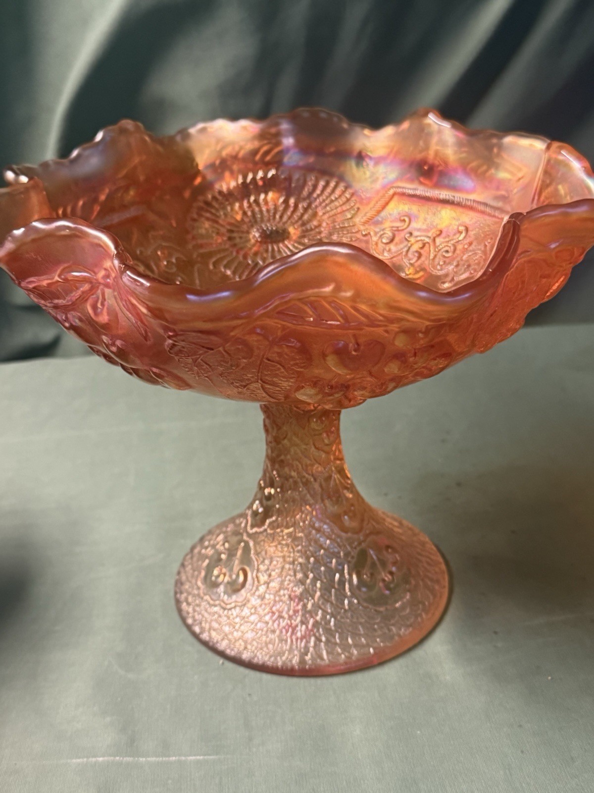 Carnival Glass Antique Fenton Marigold MIKADO Large Footed Compote Hard to Find