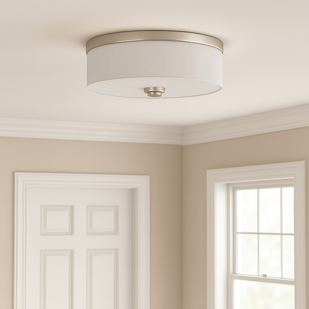 Progress Lighting Weaver LED Flush Mount Ceiling Light Nickel P3610-LED