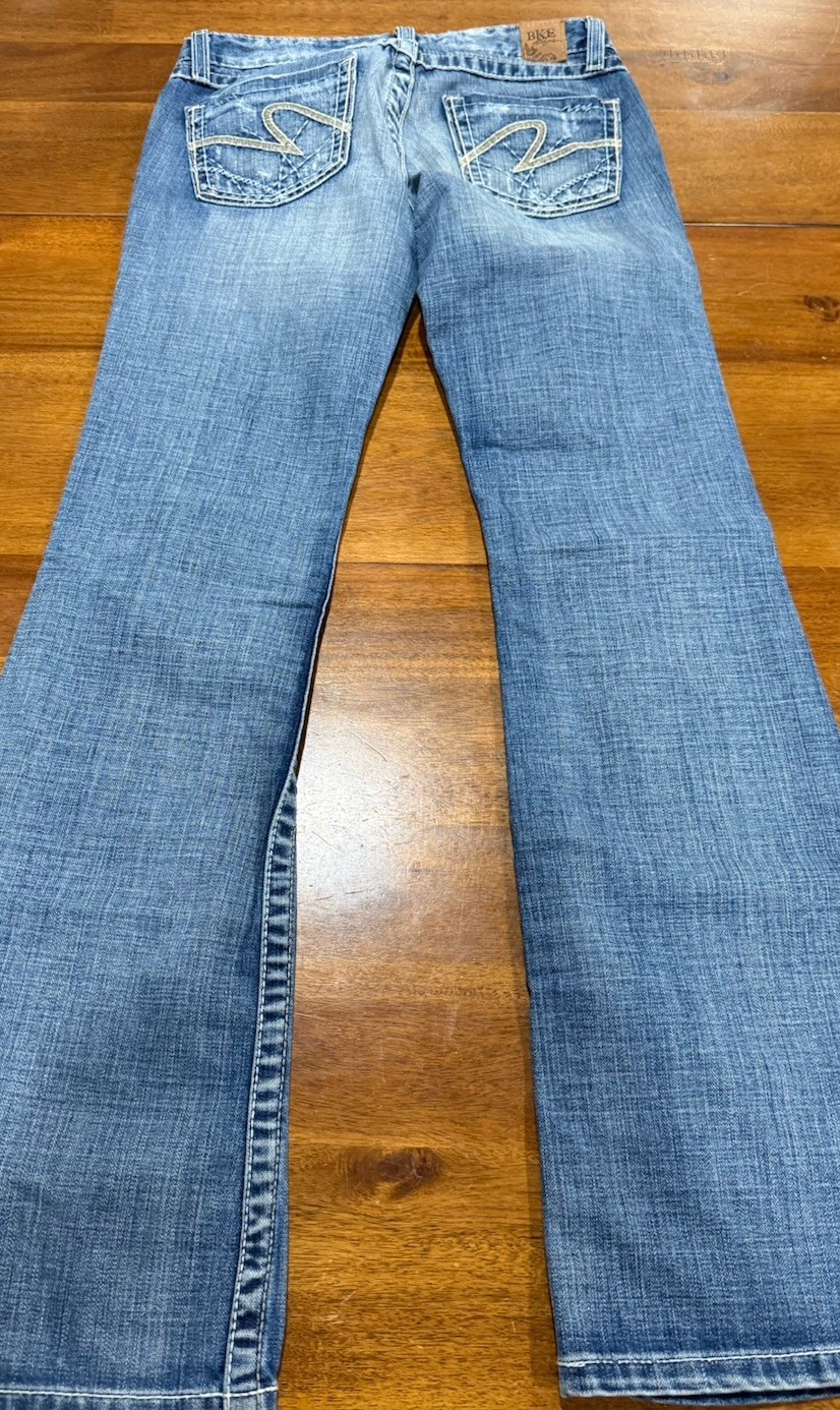BKE Stella Slim Boot Jeans Women’s 25 Med Wash Stretch Low Rise 31 1/2 Inseam