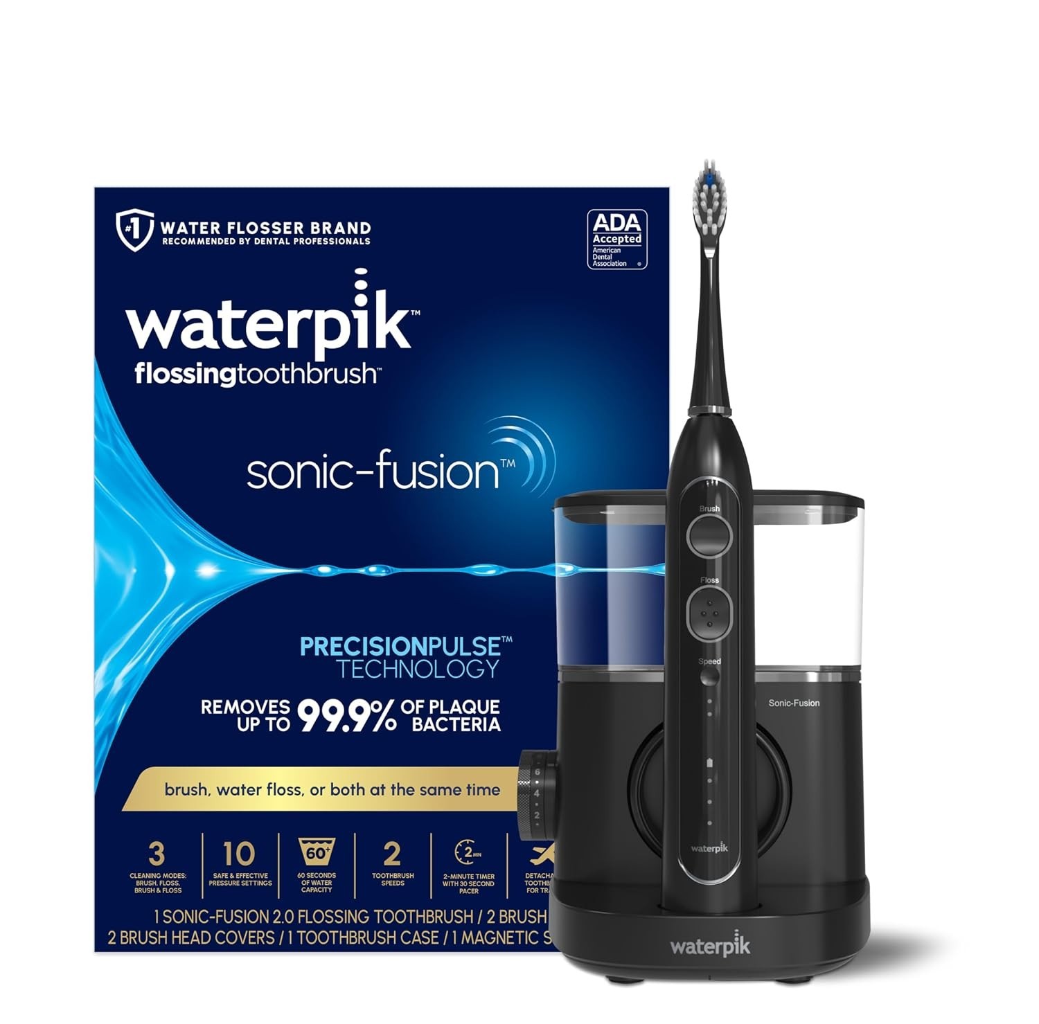 Waterpik Sonic-Fusion SF-04 Electric Toothbrush & Water Flosser – 2-in-1 Combo