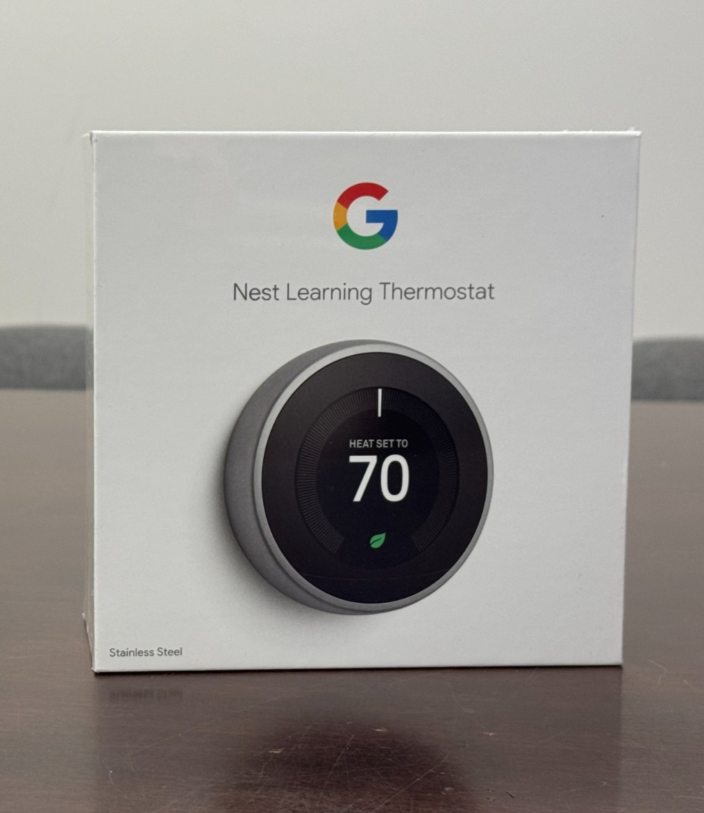 NEW Google Nest Learning Thermostat T3007ES A0013 Stainless Steel Smart WiF