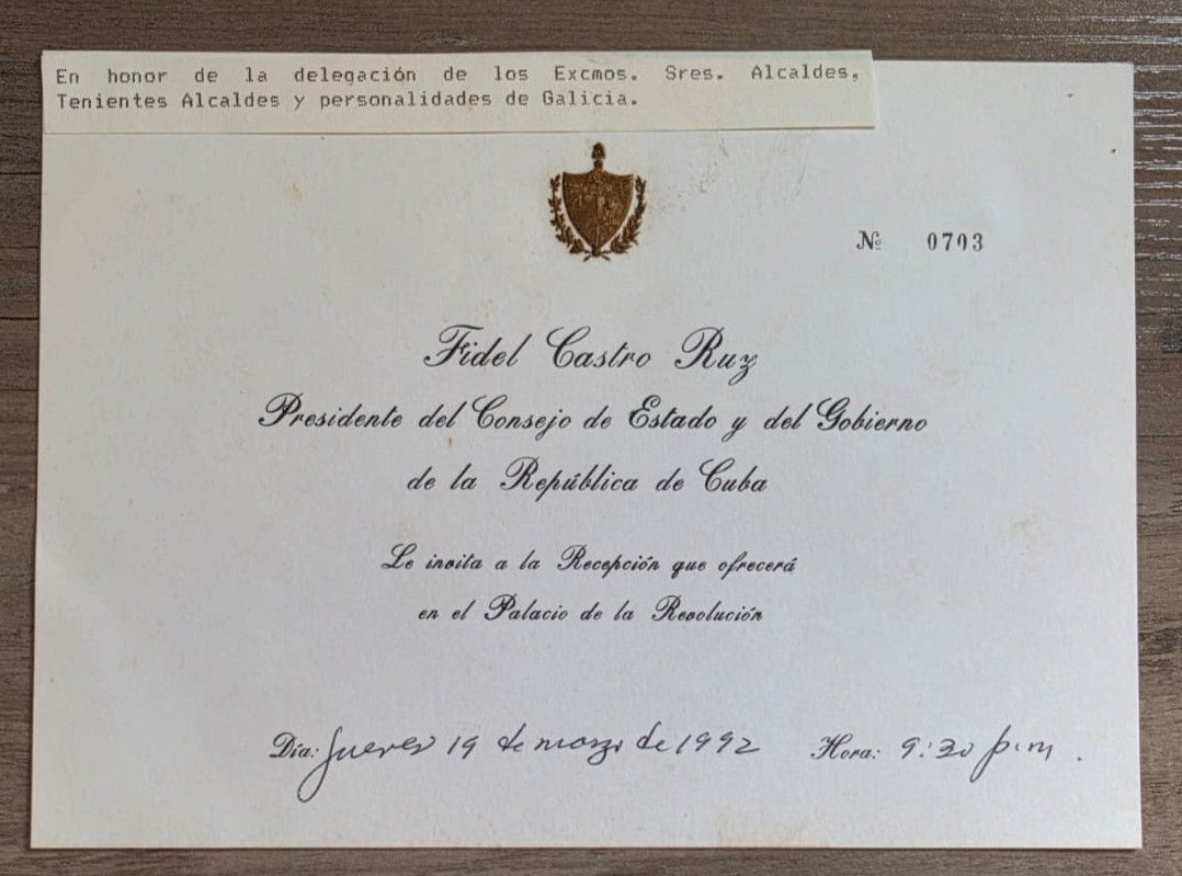 RARE REVOLUTION FIDEL CASTRO OFFICIAL INVITATIION TO SPANISH ALCAIDES DIPLOMATS RARE REVOLUTION FIDEL CASTRO OFFICIAL INVITATIION TO SPANISH ALCAIDES DIPLOMATS