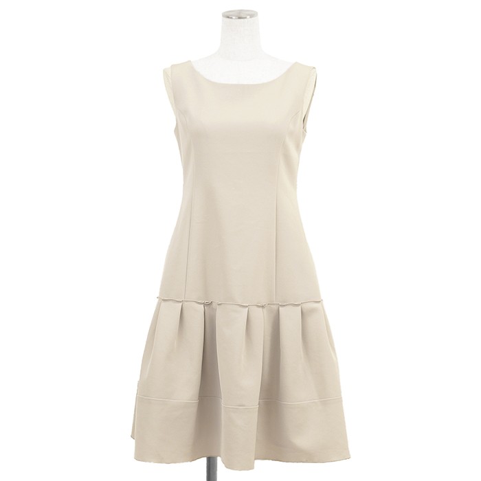 FOXEY NEW YORK Sleeveless Dress Women Size 38 Beige Made in Japan