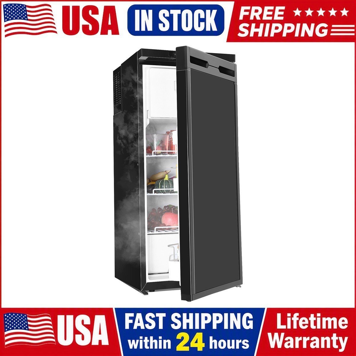 3.18 Cu.Ft Truck Fridge AC110V DC 12V*24V Portable RV Car Refrigerator Freezer 3.18 Cu.Ft Truck Fridge AC110V DC 12V*24V Portable RV Car Refrigerator Freezer
