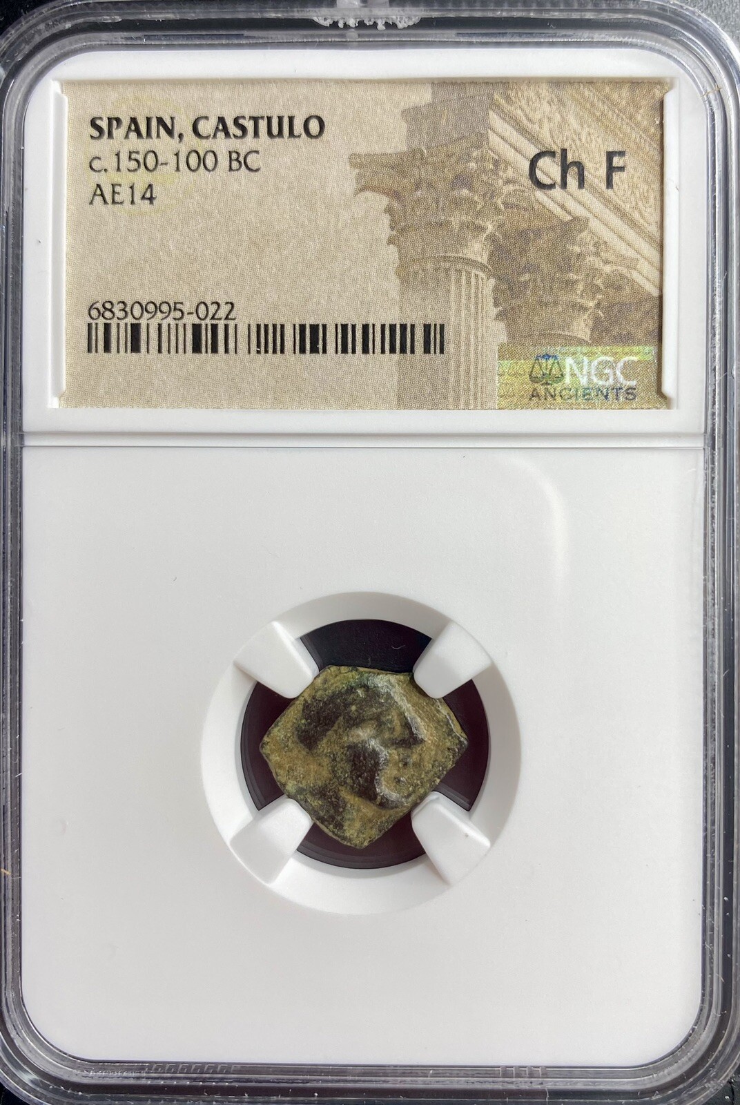 Oretani People 150BC-100BC NGC Graded Ancient Celtic Iberian Coin Bull Castulo