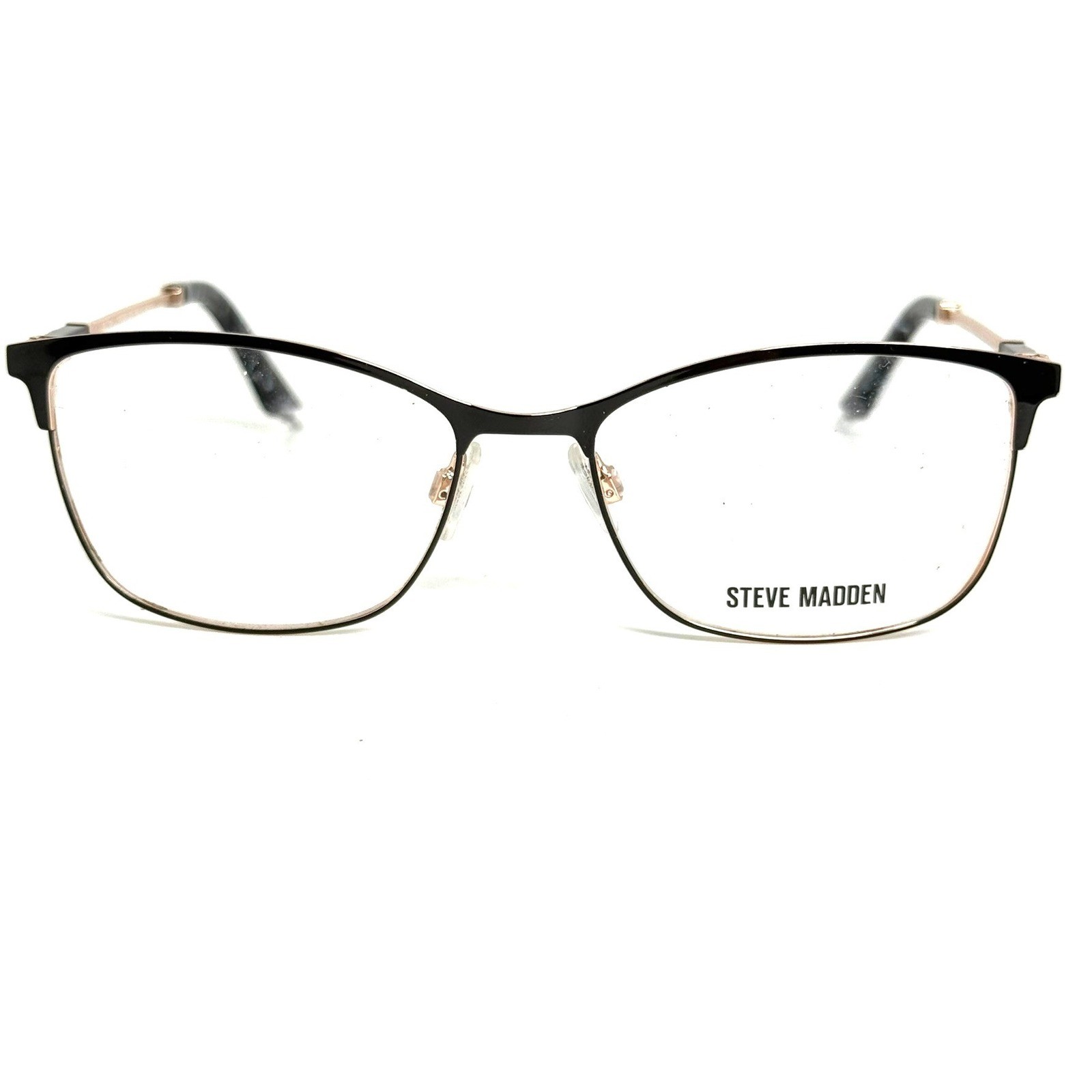 Steve Madden Priya Black Rose Gold Cat Eye Eyeglass Frames 52-16-135