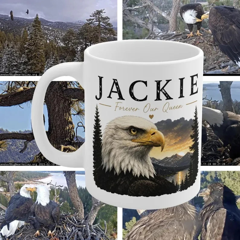 Jackie Bald Eagle Big Bear Lake Memorial Coffee Mug, Big Bear Famous Eagle Memor