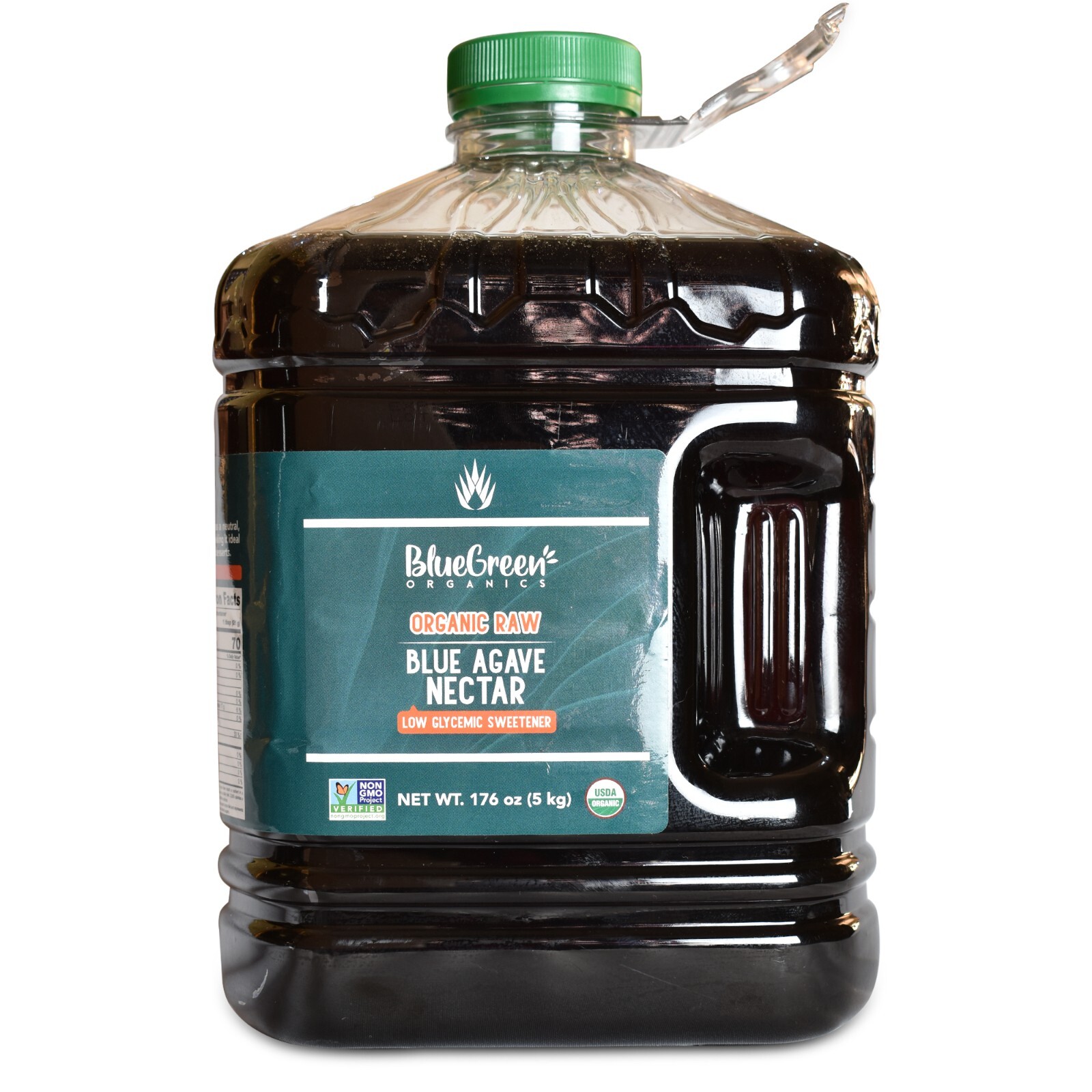 BLUE GREEN RAW Organic Agave Nectar, 1 Gallon, 176 Ounce