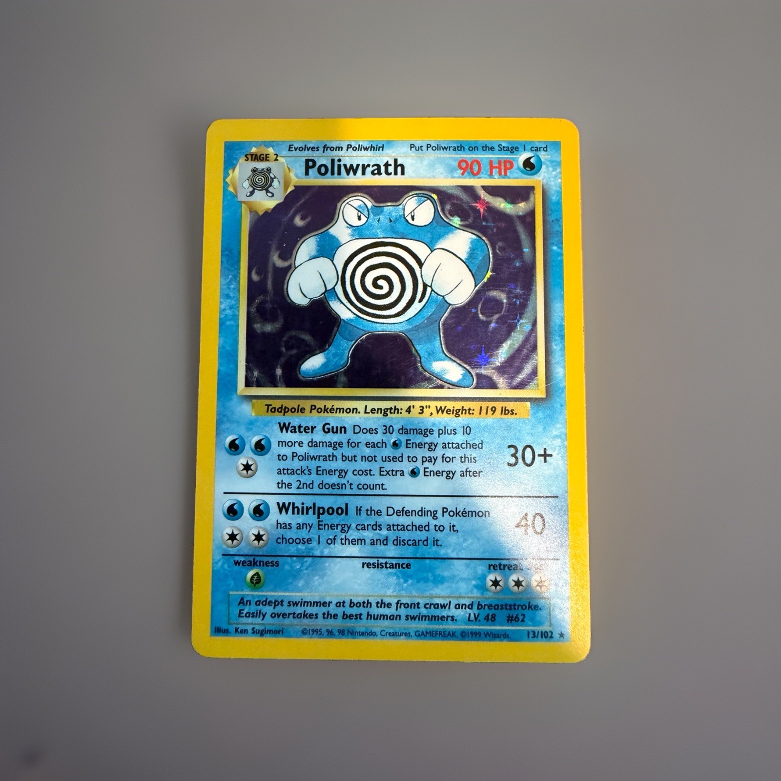 1999 Pokemon Poliwrath Base Set #13/102 Holo