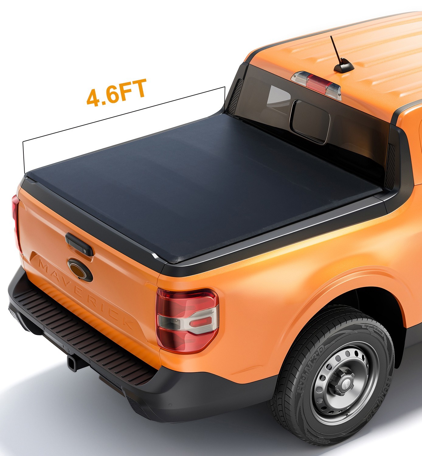 4.5ft 4.6ft Tri-Fold Soft Tonneau Cover For 2022-2026 Ford Maverick Truck Bed