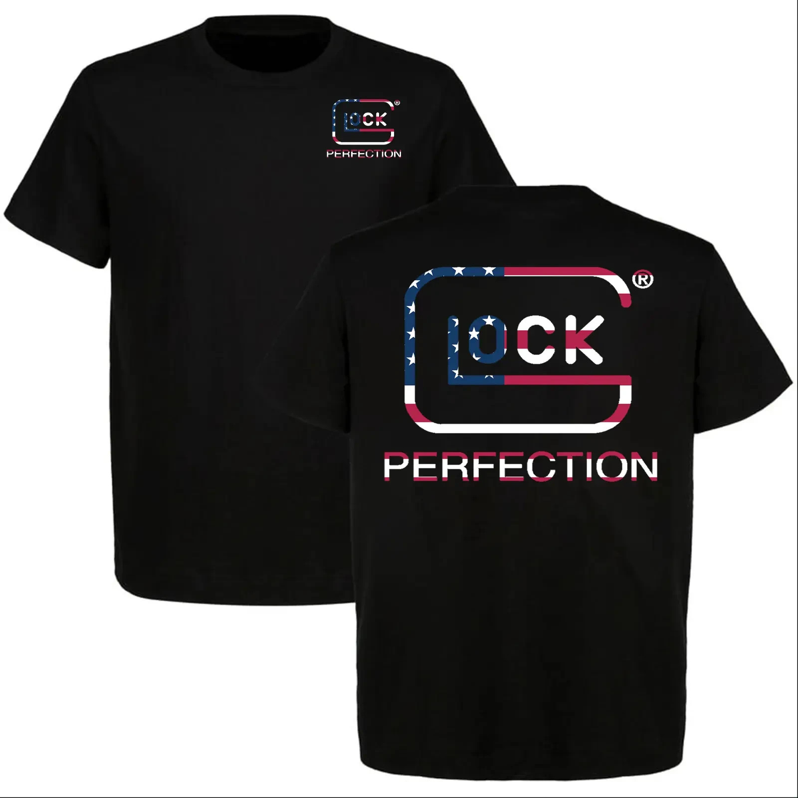 Glock Perfection Shirt, American Flag Glock Logo Tee, 2A Gun Enthusiast T-Shirt