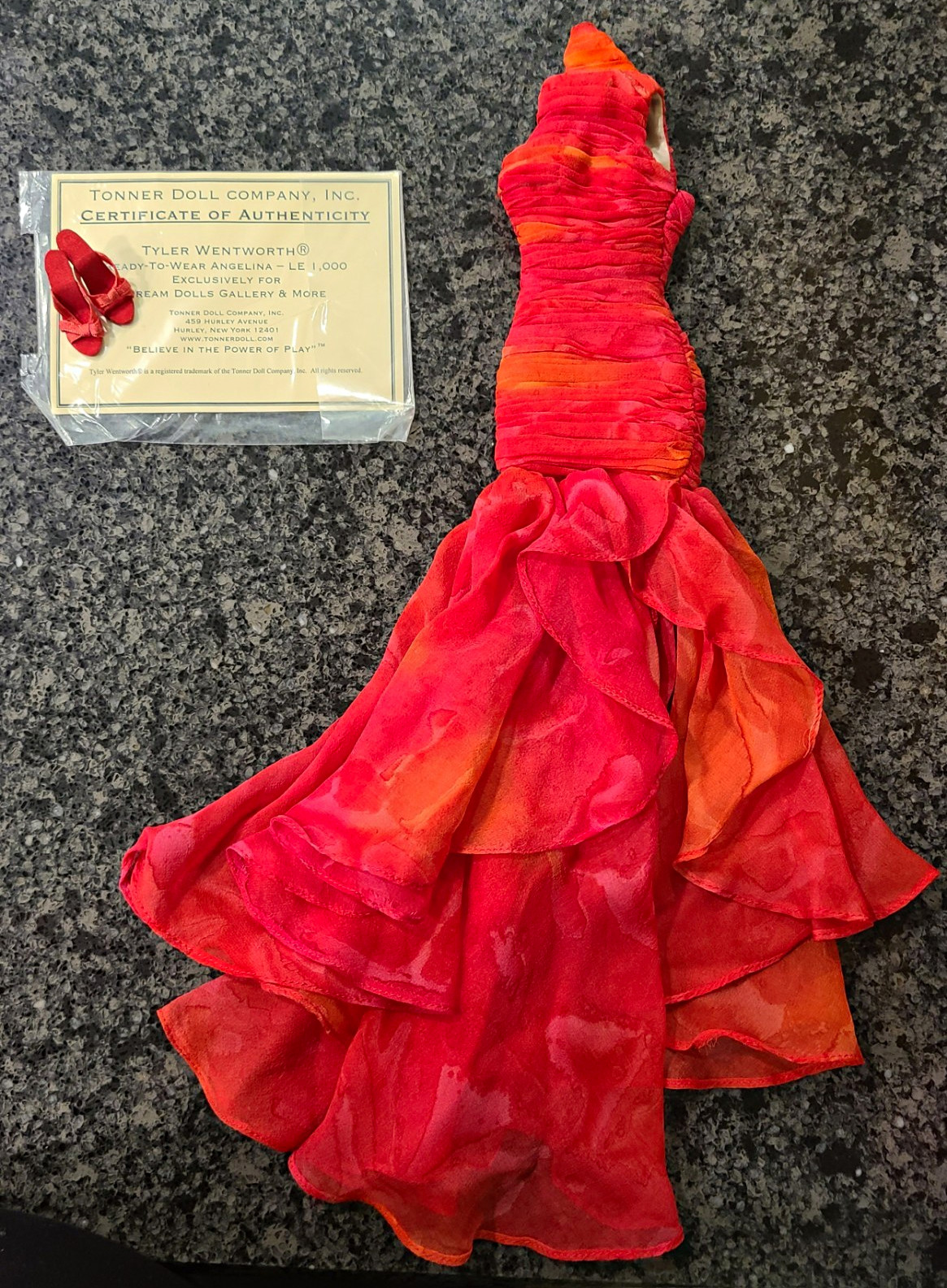 Tonner Tyler Wentworth 16in Red/Orange Special Occasion Dress & Shoes, Original Tonner Tyler Wentworth 16in Red/Orange Special Occasion Dress & Shoes, Original