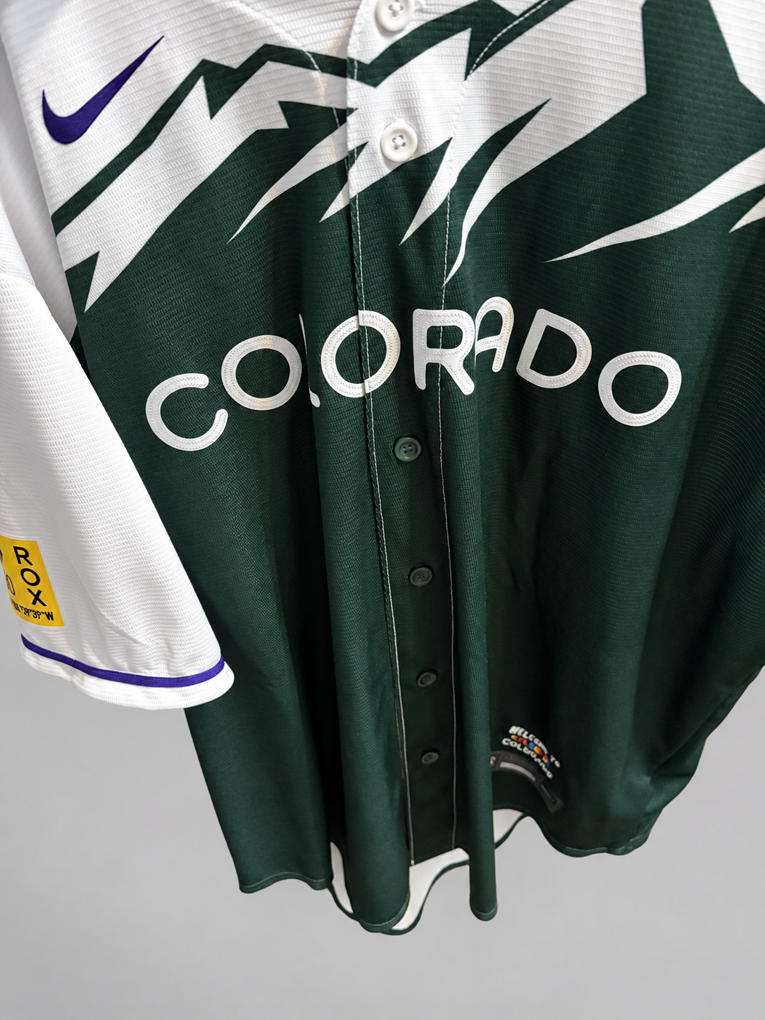 Nike Colorado Rockies City Connect Jersey Mens XXL 2XL Green White MLB Blank