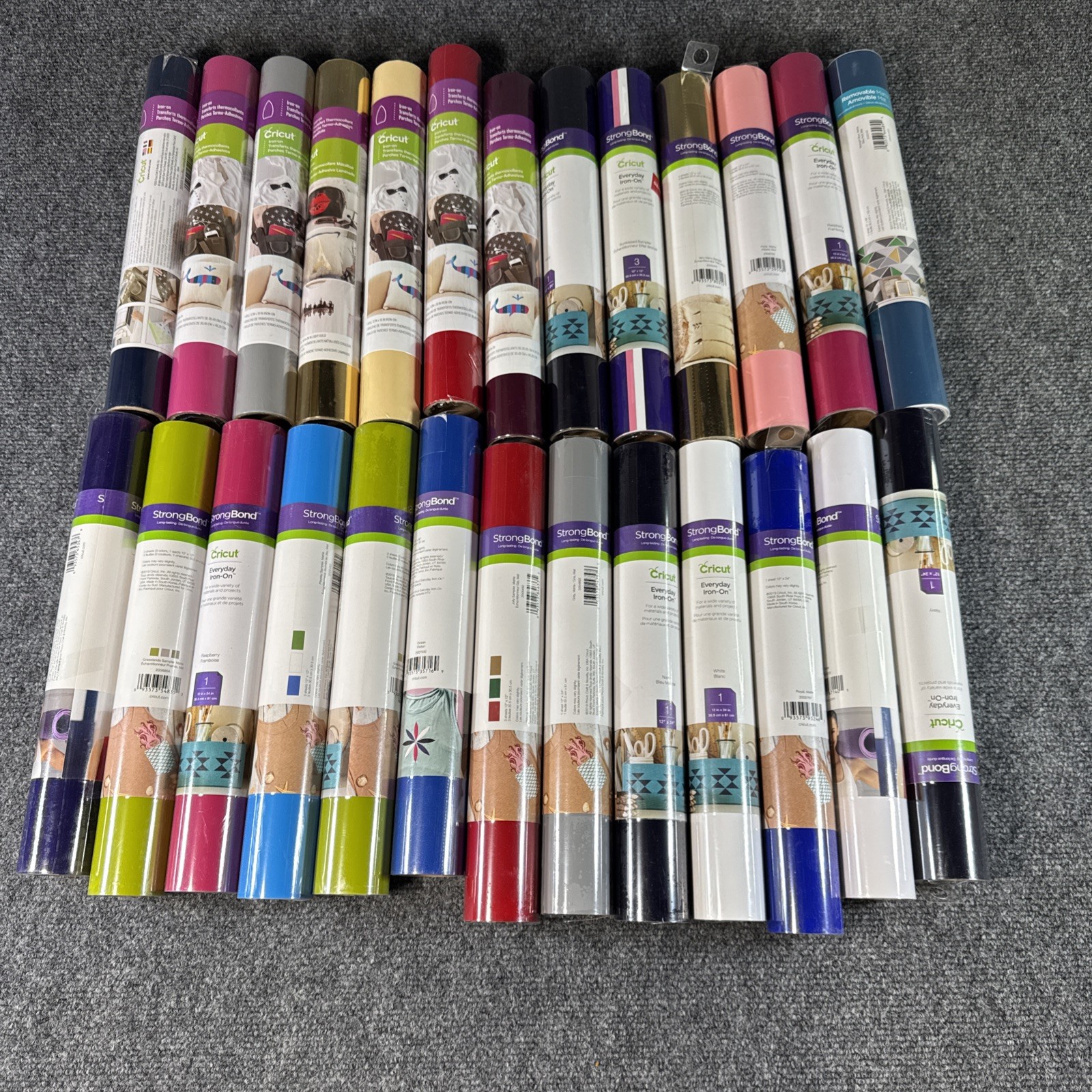 Lot Of 26 Cricut Premium/Iron On/Strong Bond Vinyl Assorted Colors - NEW Lot Of 26 Cricut Premium/Iron On/Strong Bond Vinyl Assorted Colors - NEW