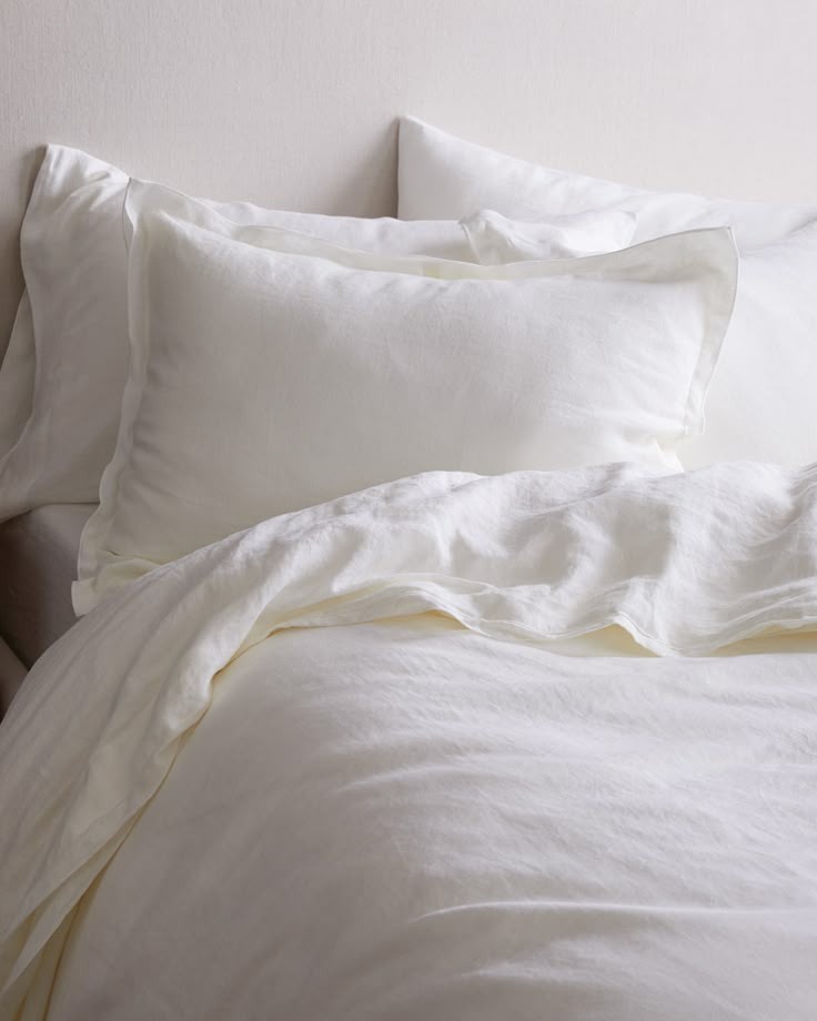 NWT Quince European Linen Duvet Cover Set, , Full/Queen White Color