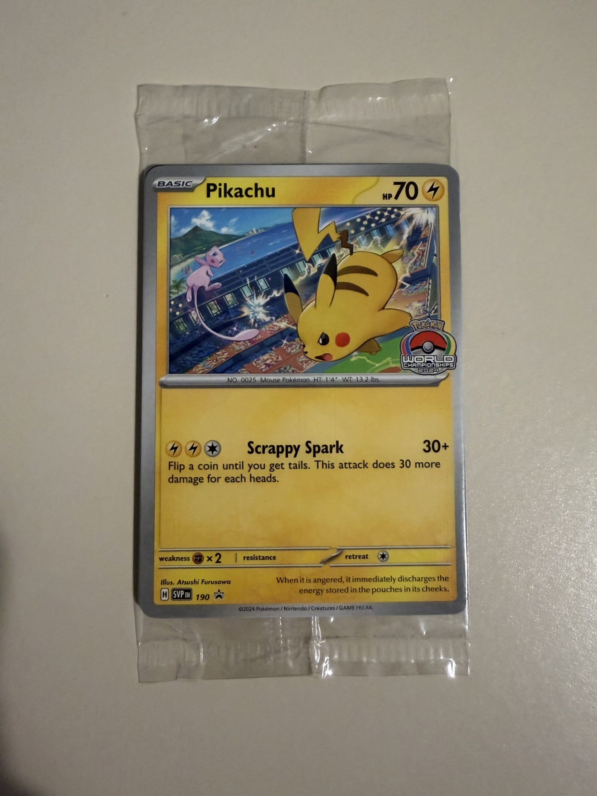 Pikachu 190 Black Star Promo World Championships 2024 SVP EN Sealed Pokemon TCG