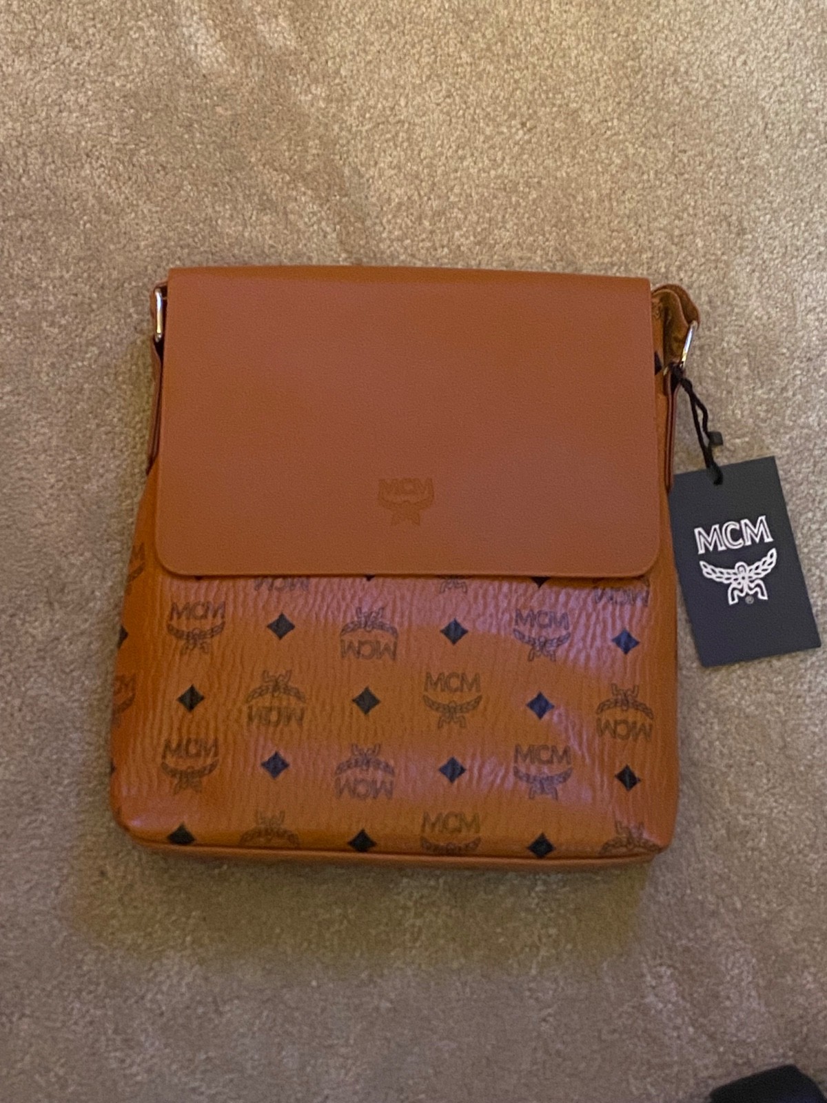 MCM Boston Crossbody Small Cognac Canvas Monogram MCM Boston Crossbody Small Cognac Canvas Monogram