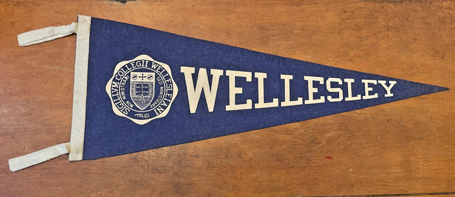 Vintage Wellesley College Felt Pennant Full Size
