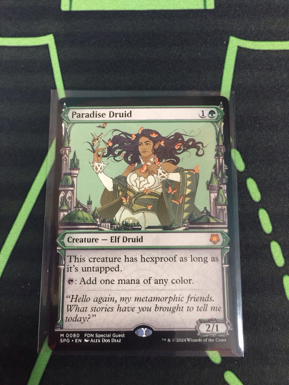 MTG Magic The Gathering Paradise Druid Showcase SPG Green Elf Dork Commander MTG Magic The Gathering Paradise Druid Showcase SPG Green Elf Dork Commander