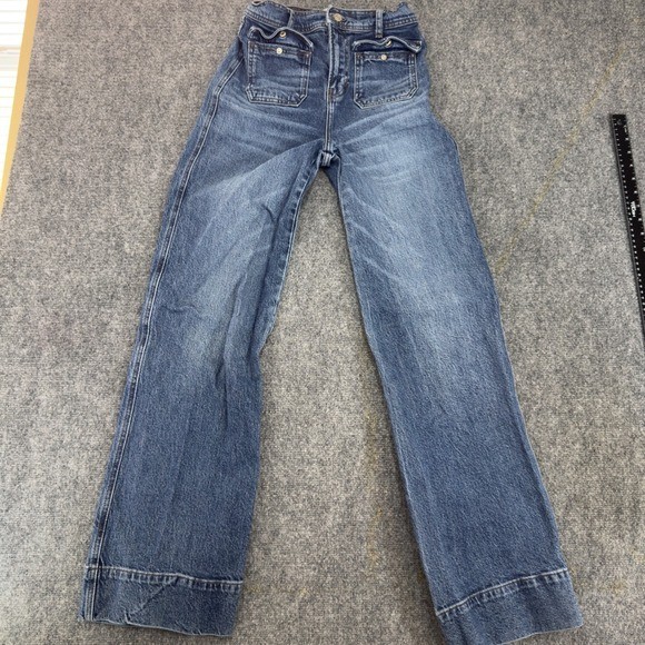 Reformation Layla High Rise Trouser Jeans Cove Wash Blue Size 25