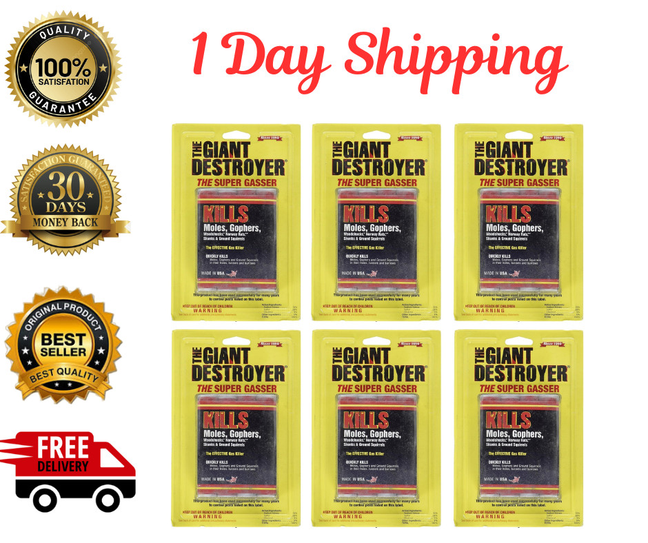 Giant Destroyer Bomb 4 Bombs Per Pack Gophers Moles Rats Yards Garden Lawn 6 Pk Giant Destroyer Bomb 4 Bombs Per Pack Gophers Moles Rats Yards Garden Lawn 6 Pk