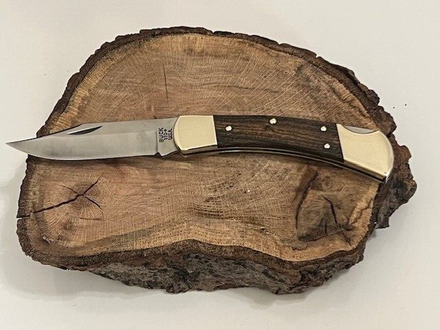 Buck 110 USA EBONY Hunting Folding Pocket knife-Excellent Condition-------