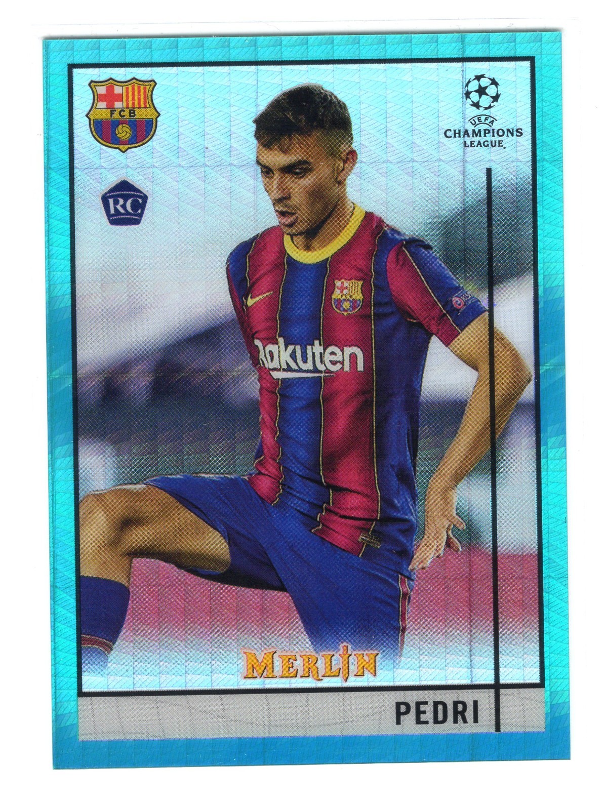 20-21 Topps MerlinCollectionChrome UefaChampions League Pedri #89 Aqua Refractor