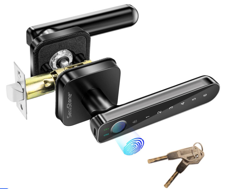 Secustone Fingerprint Door Lock - Smart Keyless Entry, Passcode