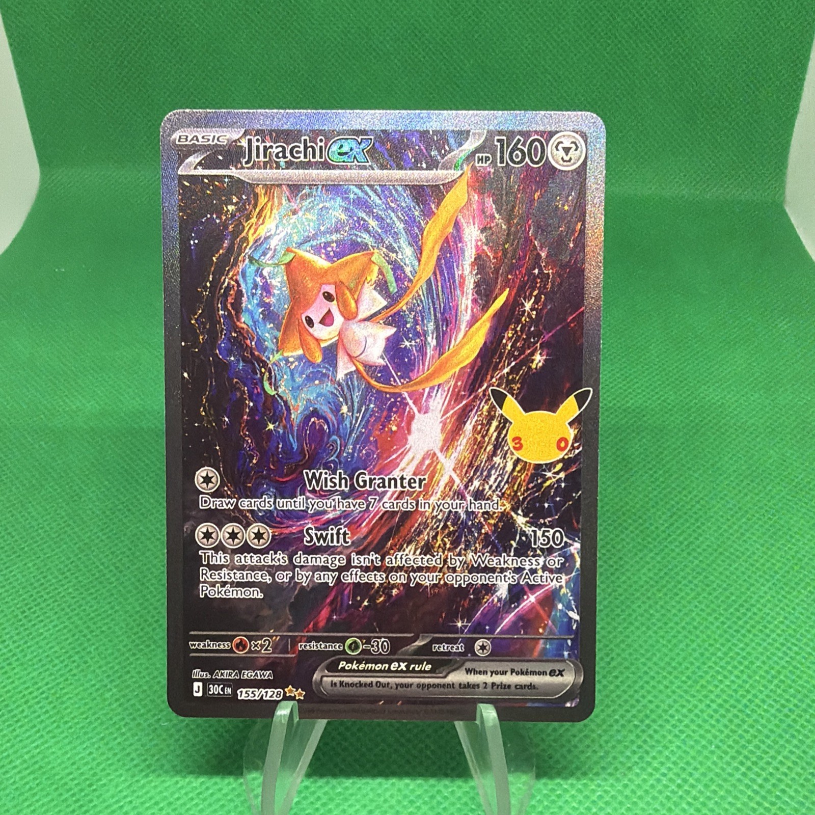 Pokemon TCG Jirachi ex SIR 155/128 30th Celebration English NM IN HAND Pokemon TCG Jirachi ex SIR 155/128 30th Celebration English NM IN HAND