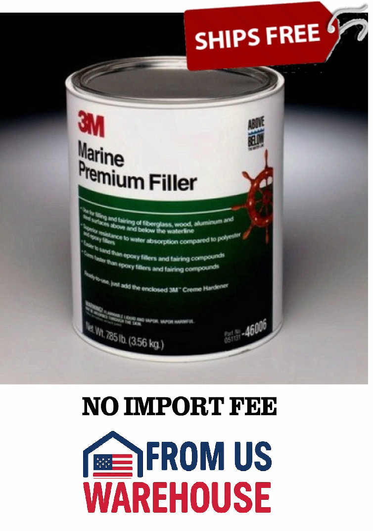 3M Marine Premium Filler 46006 1 Gallon Vinyl Ester Boat Fiberglass Repair Putty