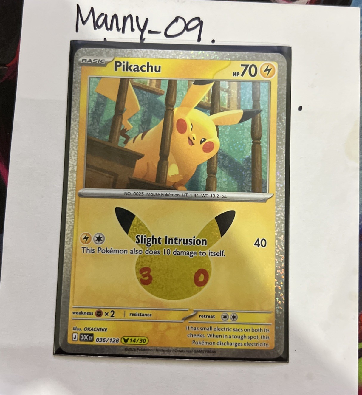 Pikachu 36/128 - Pokemon 30th Anniversary - Special Holo NM Pikachu 36/128 - Pokemon 30th Anniversary - Special Holo NM