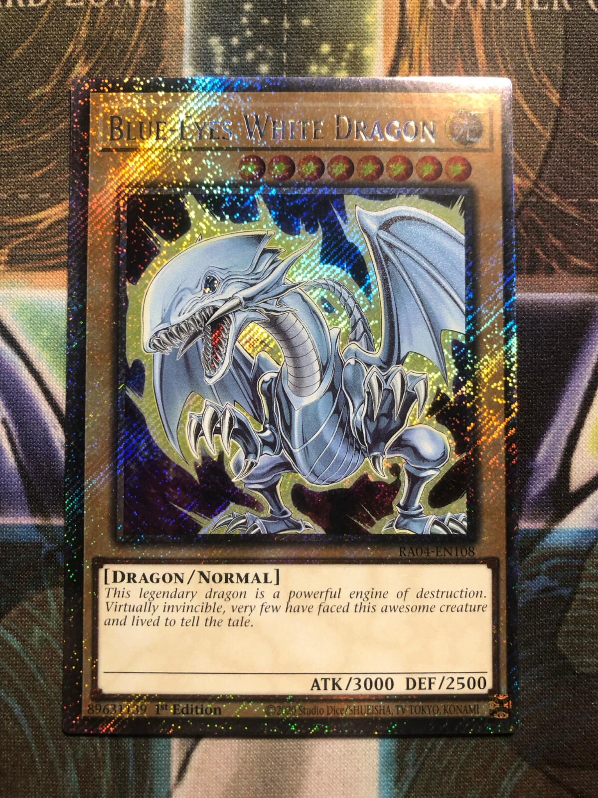 * BLUE-EYES WHITE DRAGON * 1ST EDITION PLATINUM SECRET RARE RA04-EN108 YUGIOH