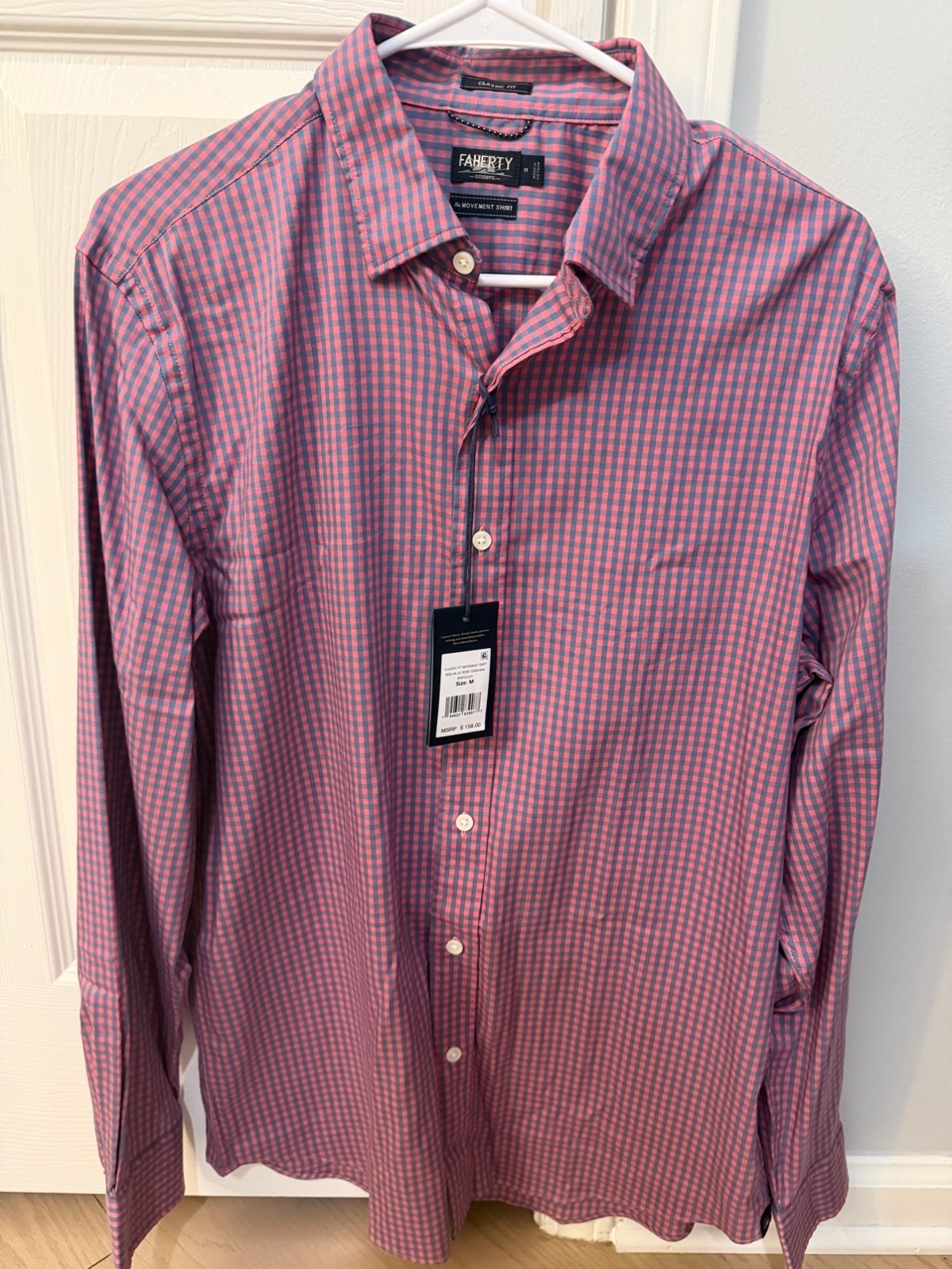Faherty Reserve The Movement Shirt Mens M Blue Rose Gingham NWT MSRP $158