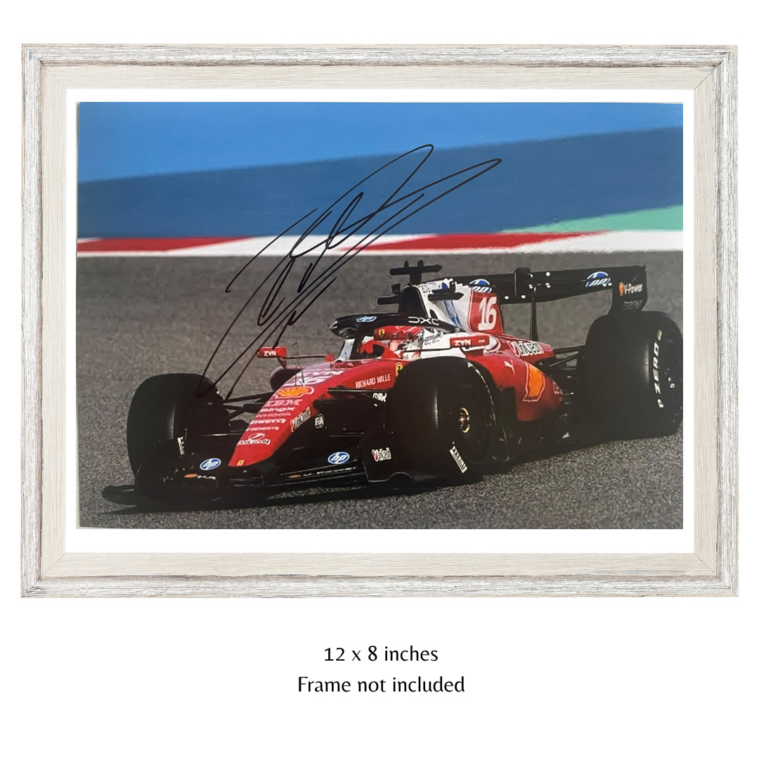 Charles Leclerc Hand Signed 12x8 Ferrari Formula 1 Car Photo PSA Approved & COA