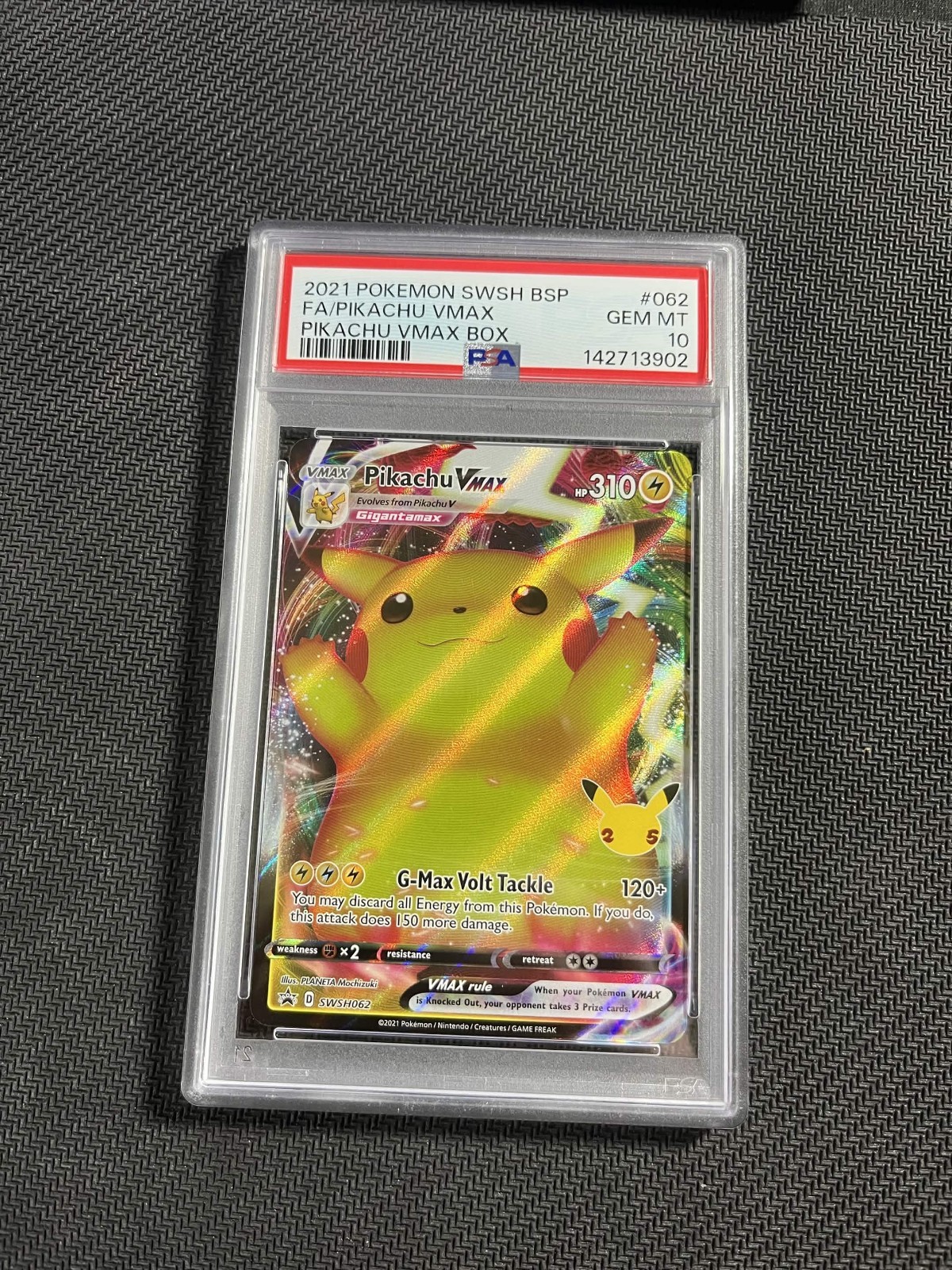Pikachu VMAX 2021 Pokemon SWSH Black Star Promo SWSH062 PSA 10 Pikachu VMAX 2021 Pokemon SWSH Black Star Promo SWSH062 PSA 10