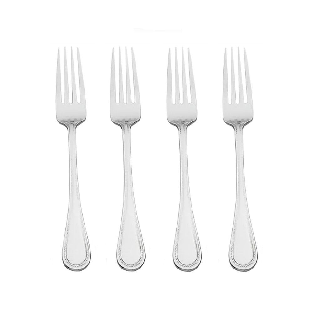 Wallace Continental Bead 18/10 Stainless Steel Dinner Fork (Set of Four)