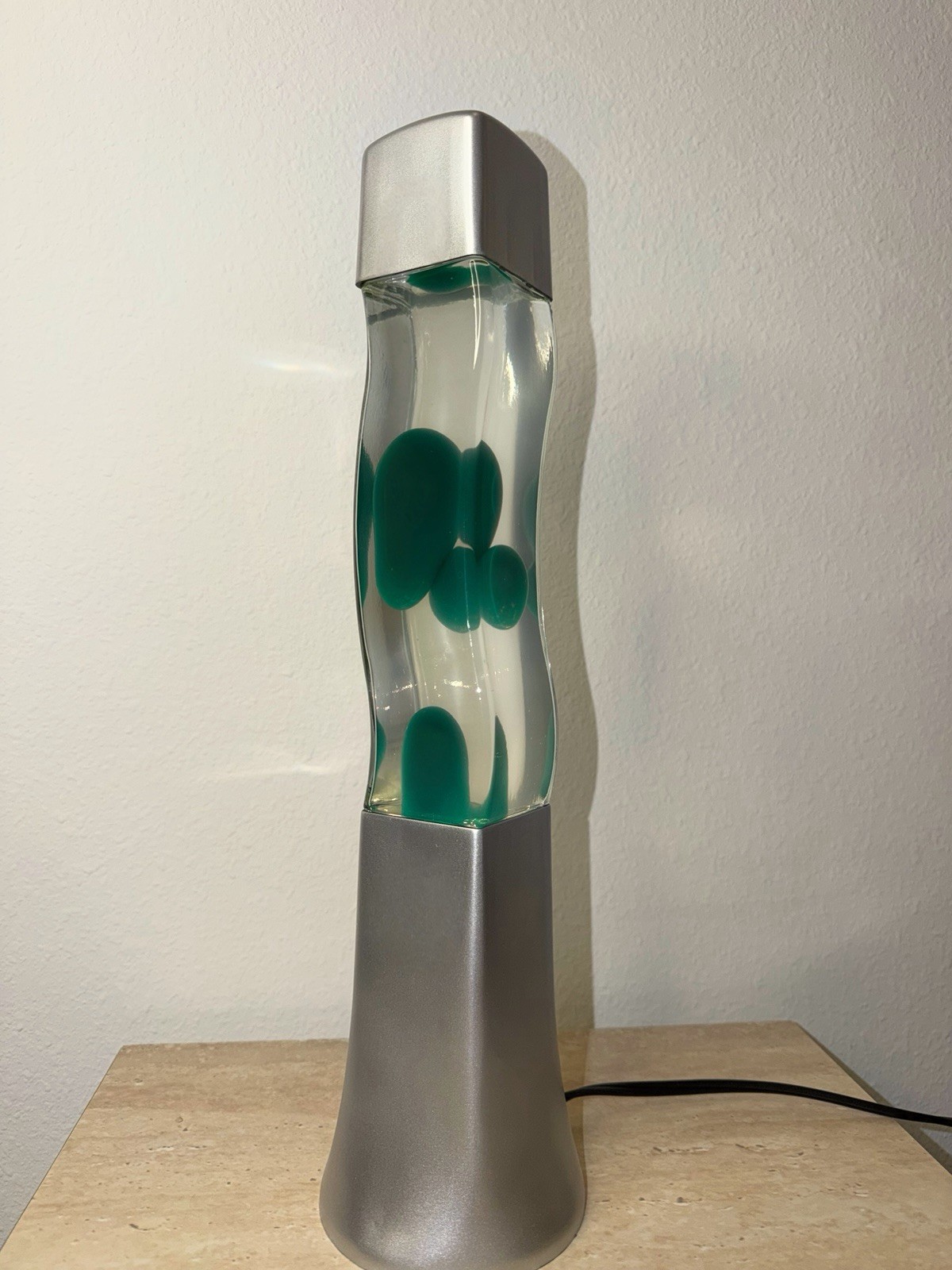 Seafoam Green & Clear Retro Vintage Wavy Lava Lamp