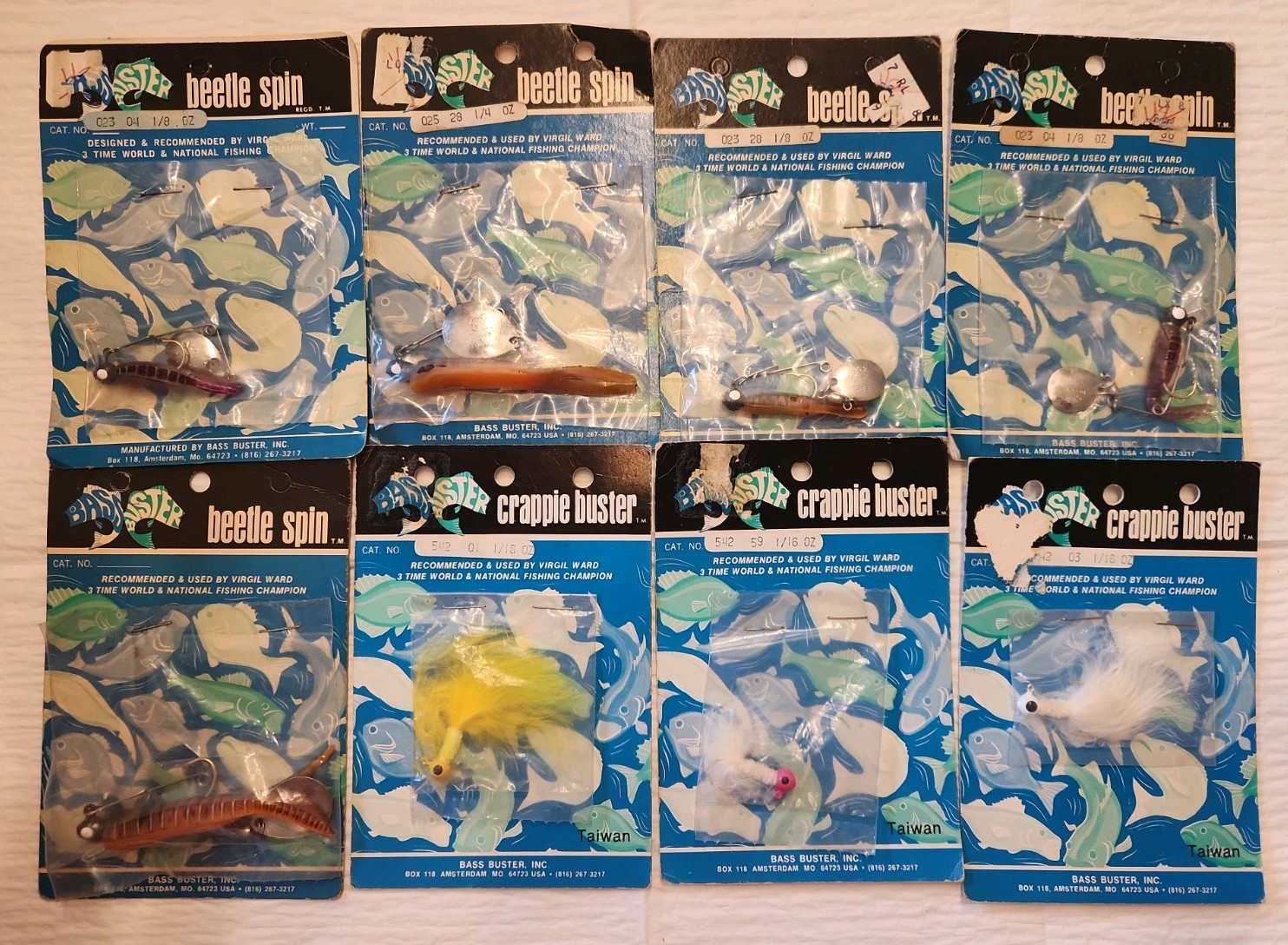(8) Vintage Bass Buster Beetle Spins & Crappie Buster\'s NIP (8) Vintage Bass Buster Beetle Spins & Crappie Buster\'s NIP