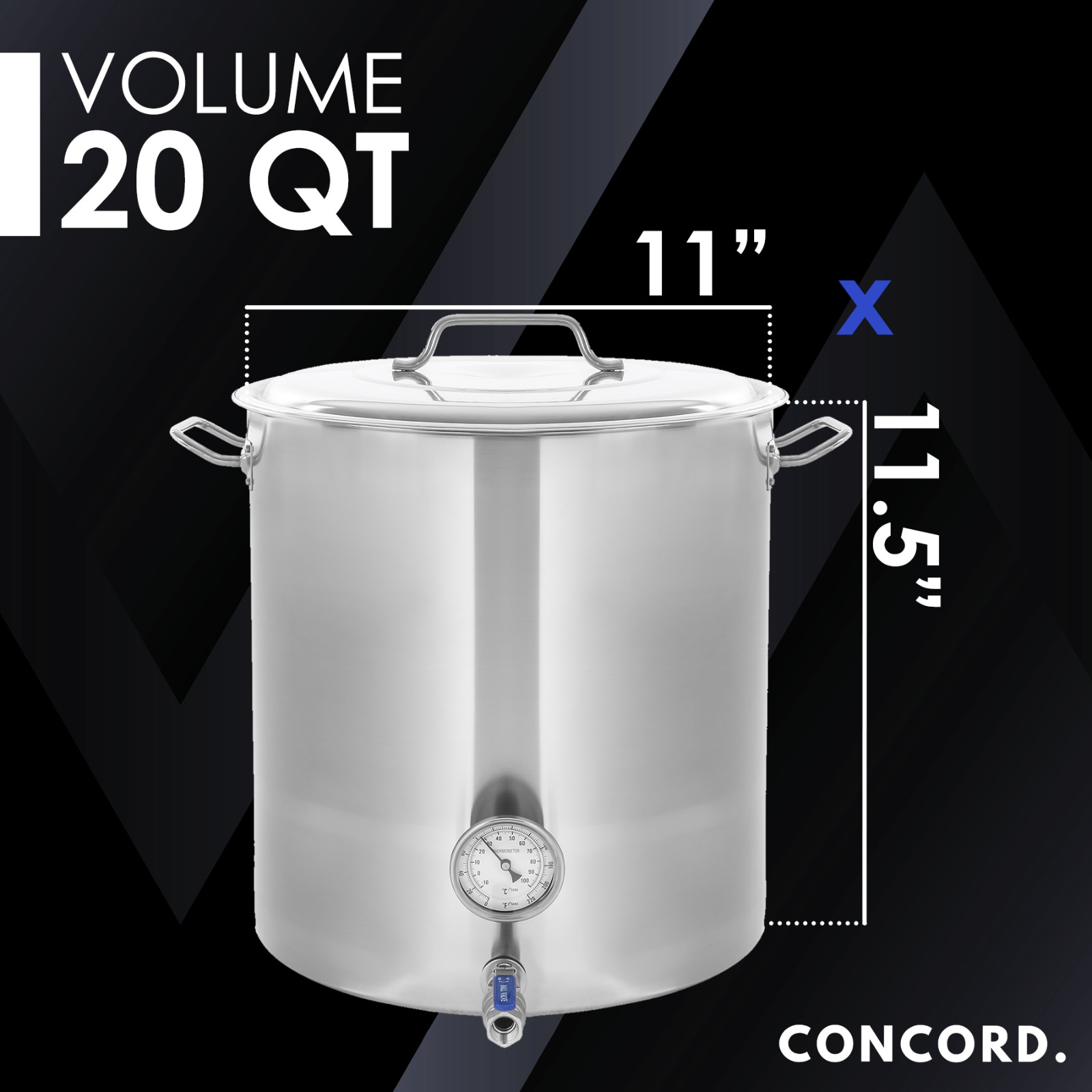 Concord Stainless Steel Home Brew Kettle Stock Pot (Weldless Fittings) Concord Stainless Steel Home Brew Kettle Stock Pot (Weldless Fittings)