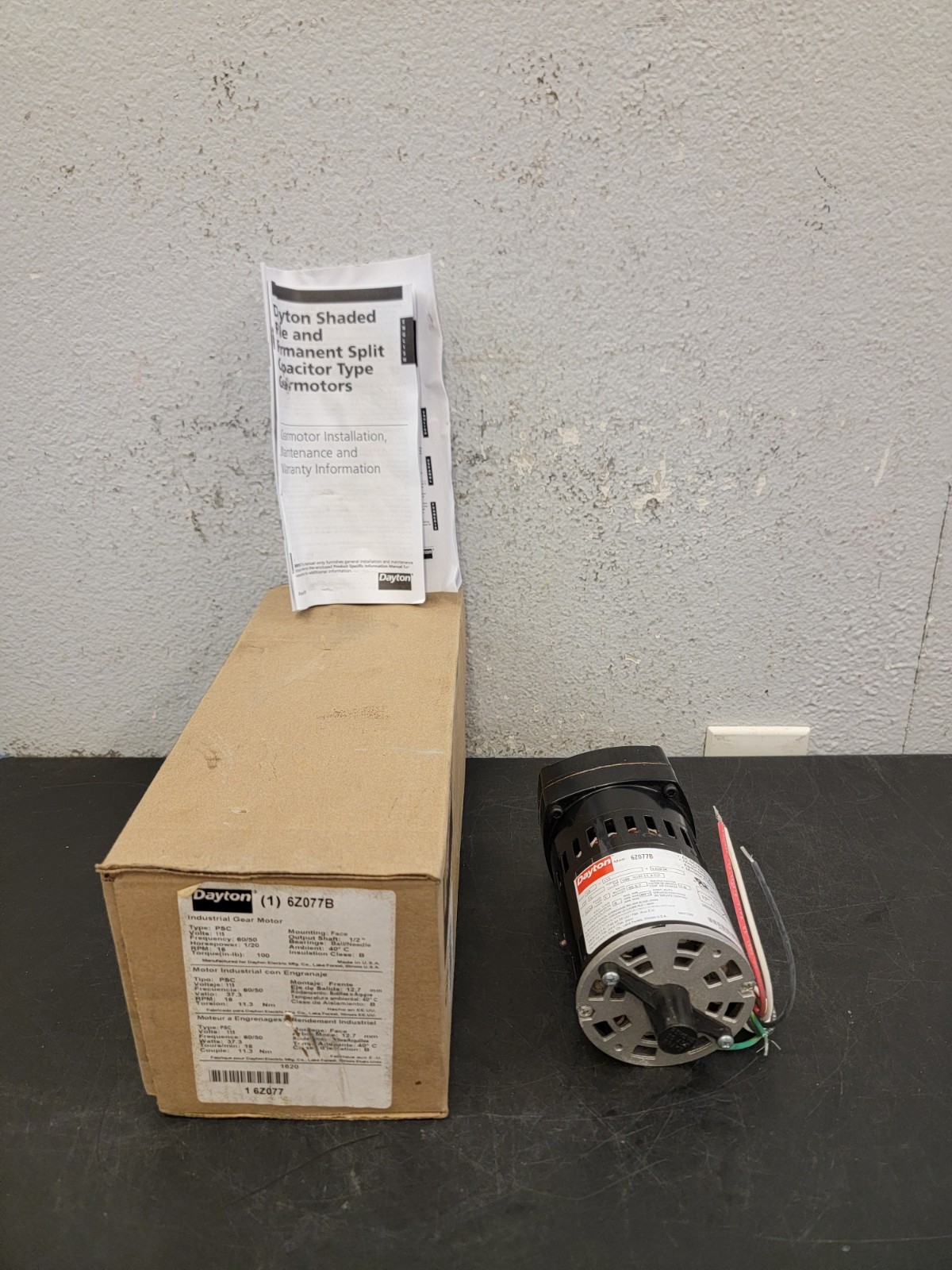Dayton Industrial Gear Motor 6Z077B Dayton Industrial Gear Motor 6Z077B