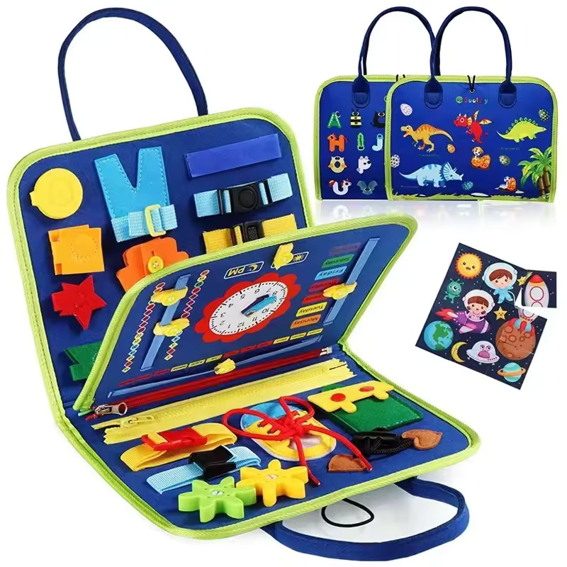 Montessori Busy Board Sensory Toy Fine Motor Skills Travel Learning Toy Kids