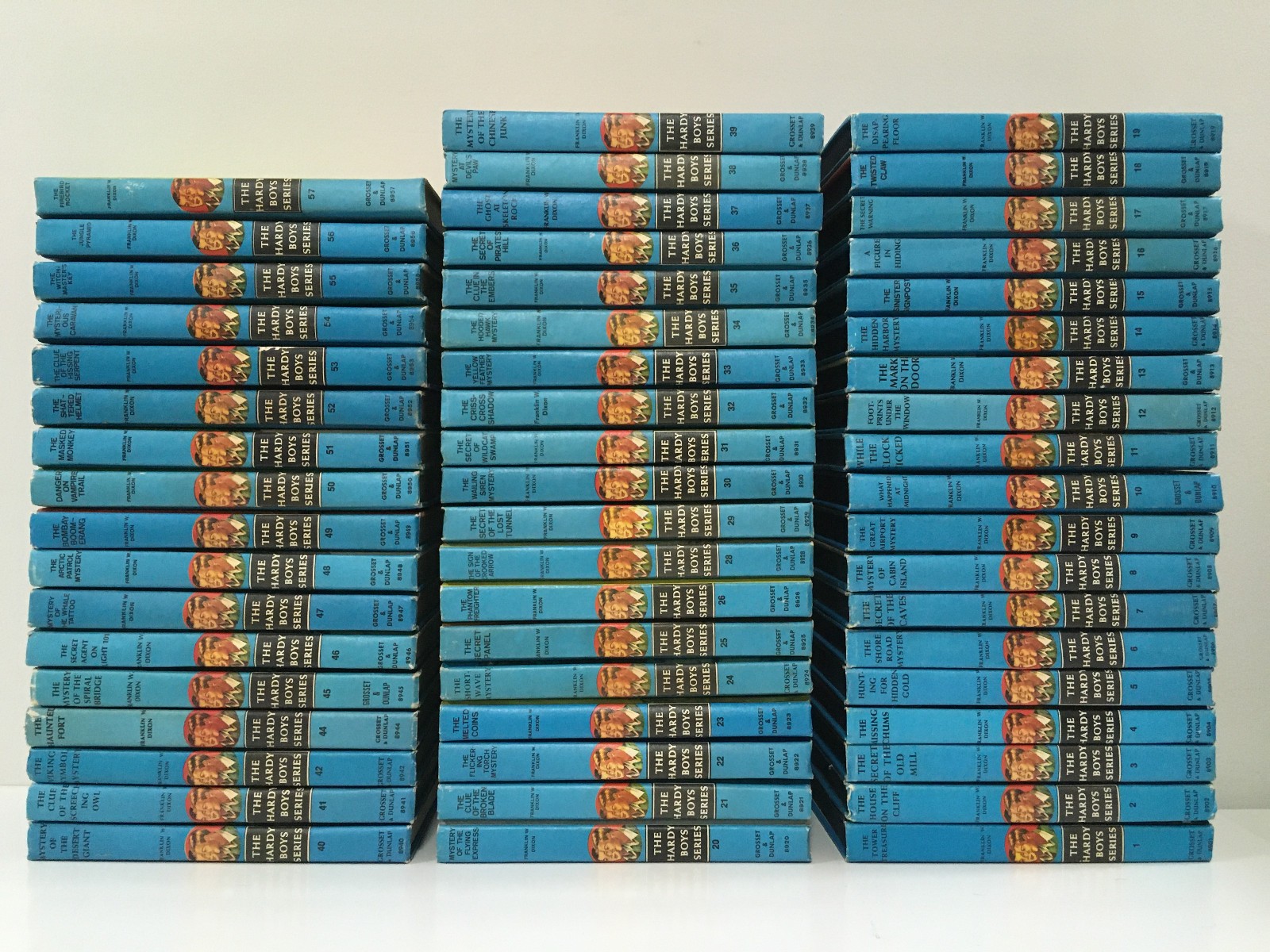 Hardy Boys Series Lot of 55 Vintage Blue Matte Hardcovers Almost Complete Series Hardy Boys Series Lot of 55 Vintage Blue Matte Hardcovers Almost Complete Series