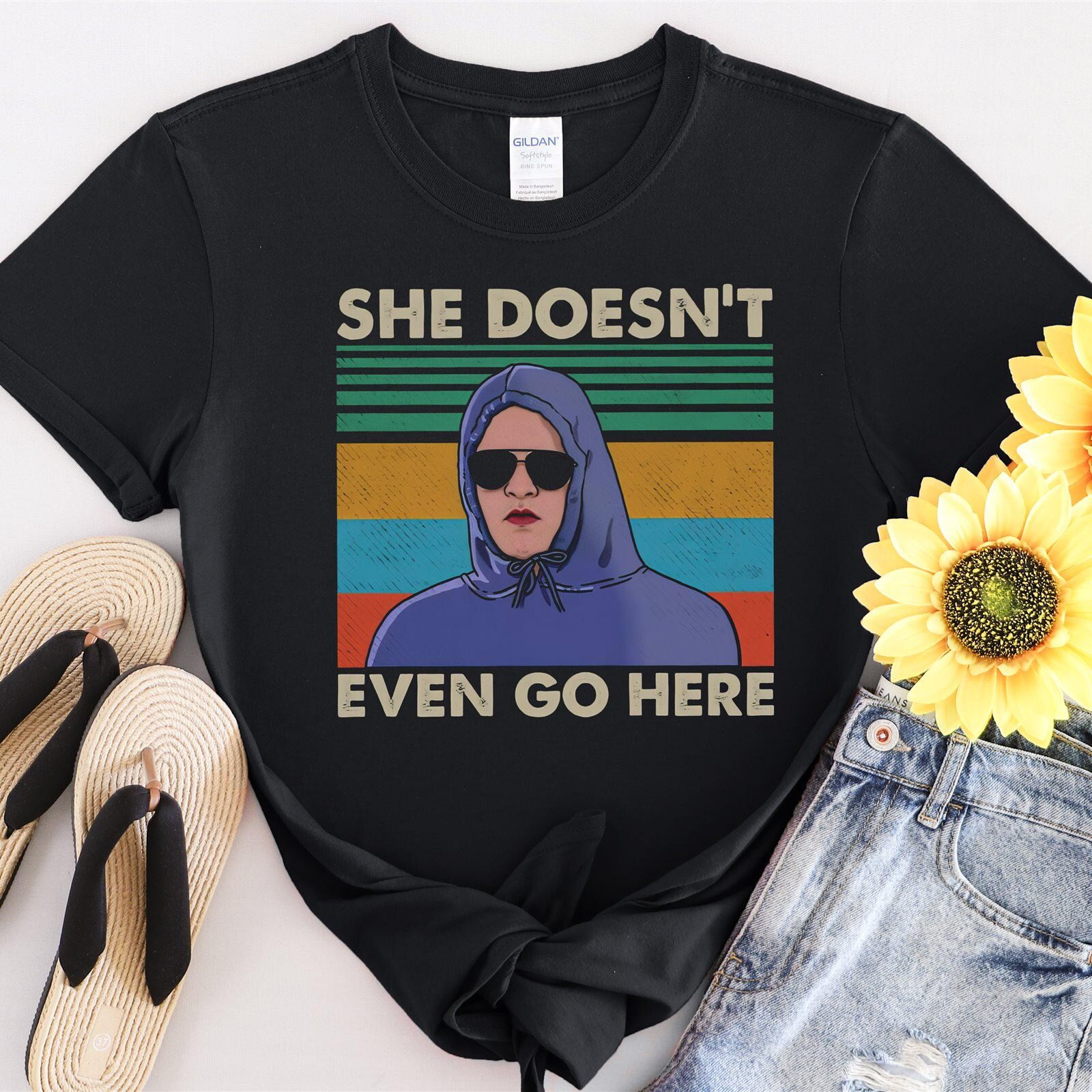 She Doesn't Even Go Here, Retro Vintage Tshirt Men Women Unisex T-Shirt #31