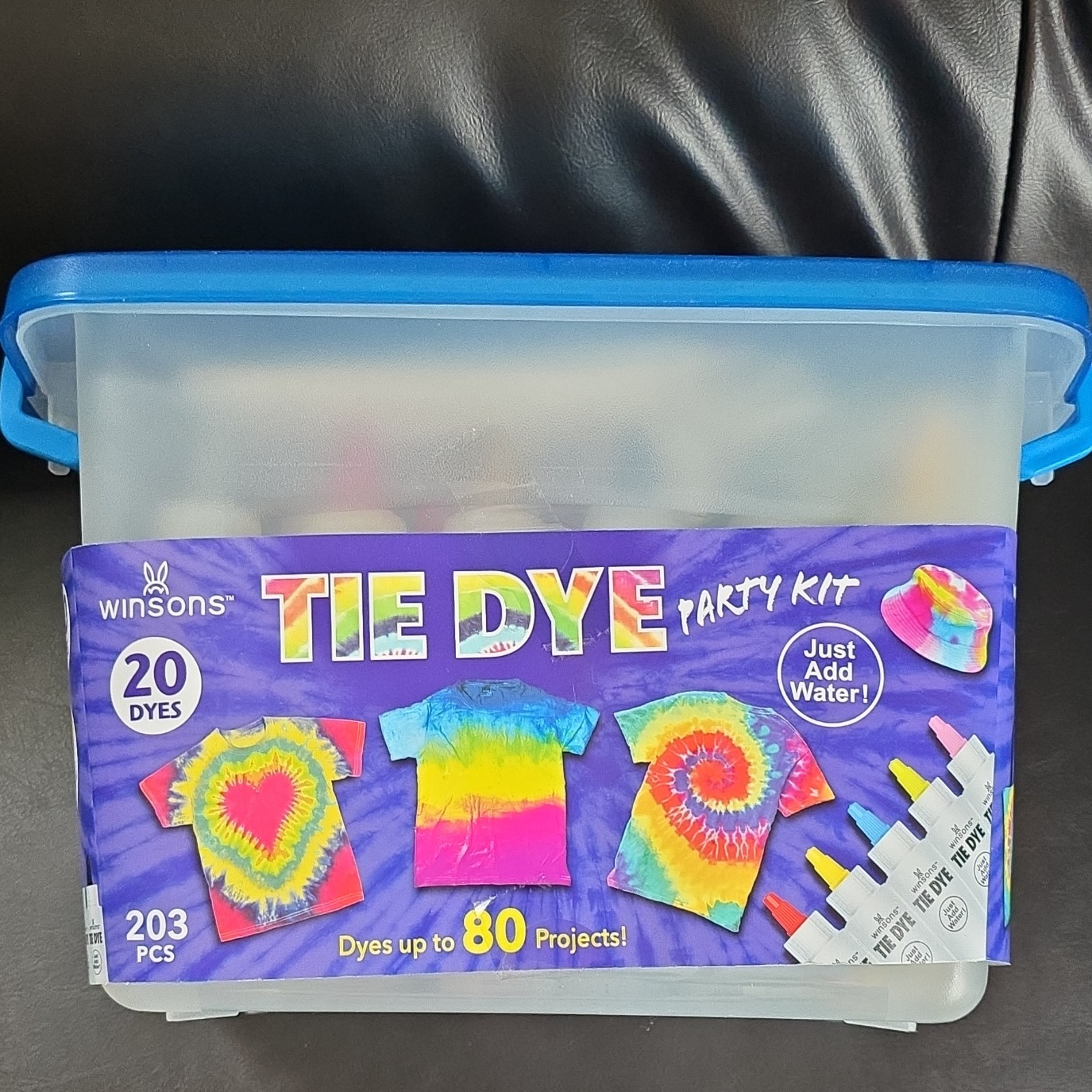 Winsons Tie Dye Kit 20 Dyes 203 PCS Powder Synthetic for Plant-Based Fibers
