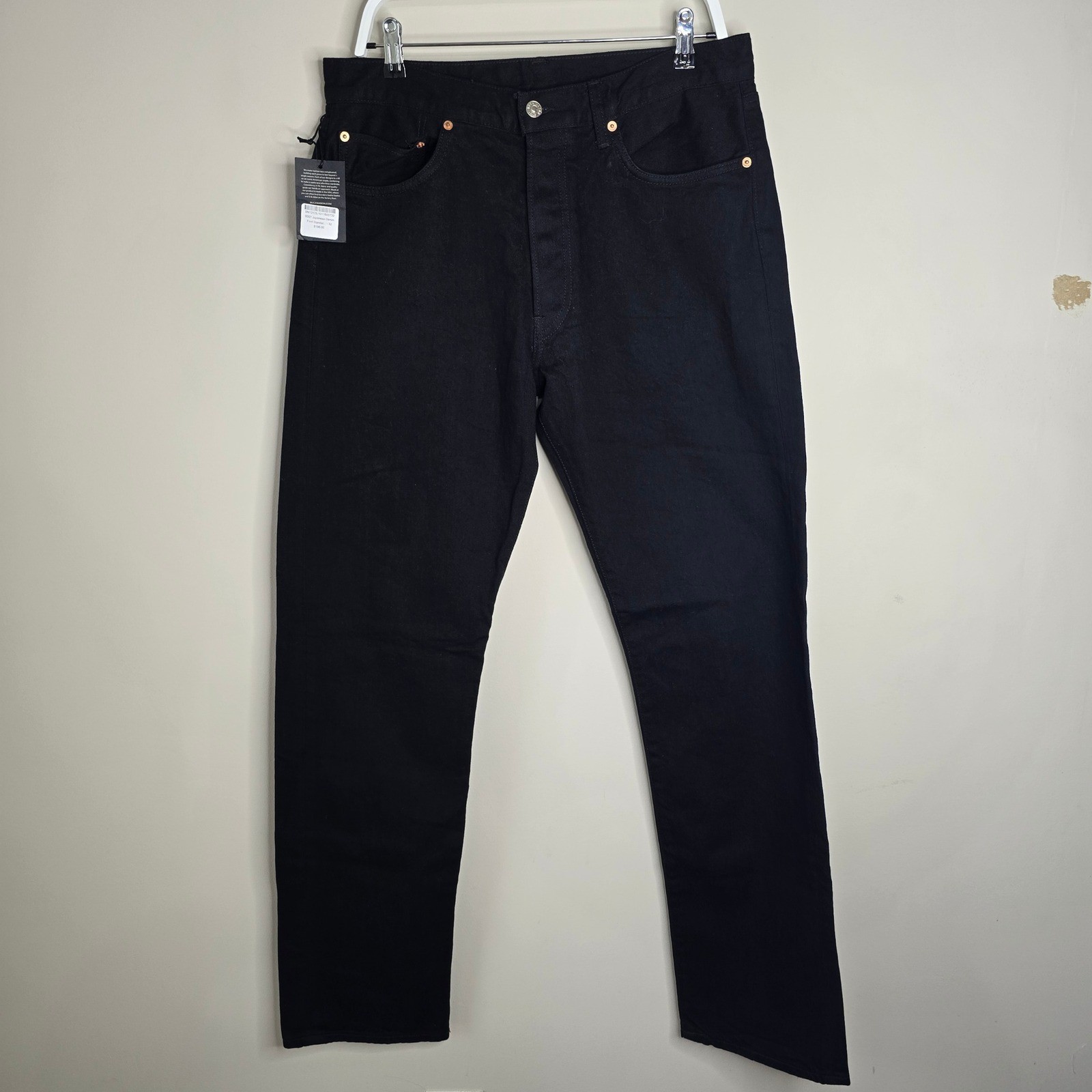 Buck Mason Ford Standard Japanese Black Denim Jeans 32x34 BM12125 New