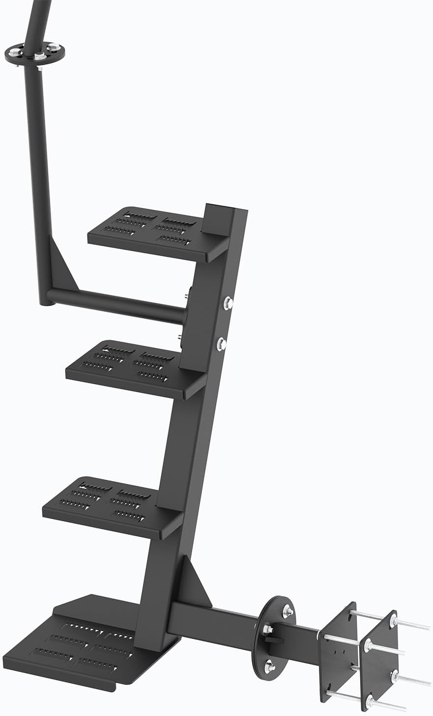 Adjustable Boat Trailer Steps with Anti-Slip Design and Handrail