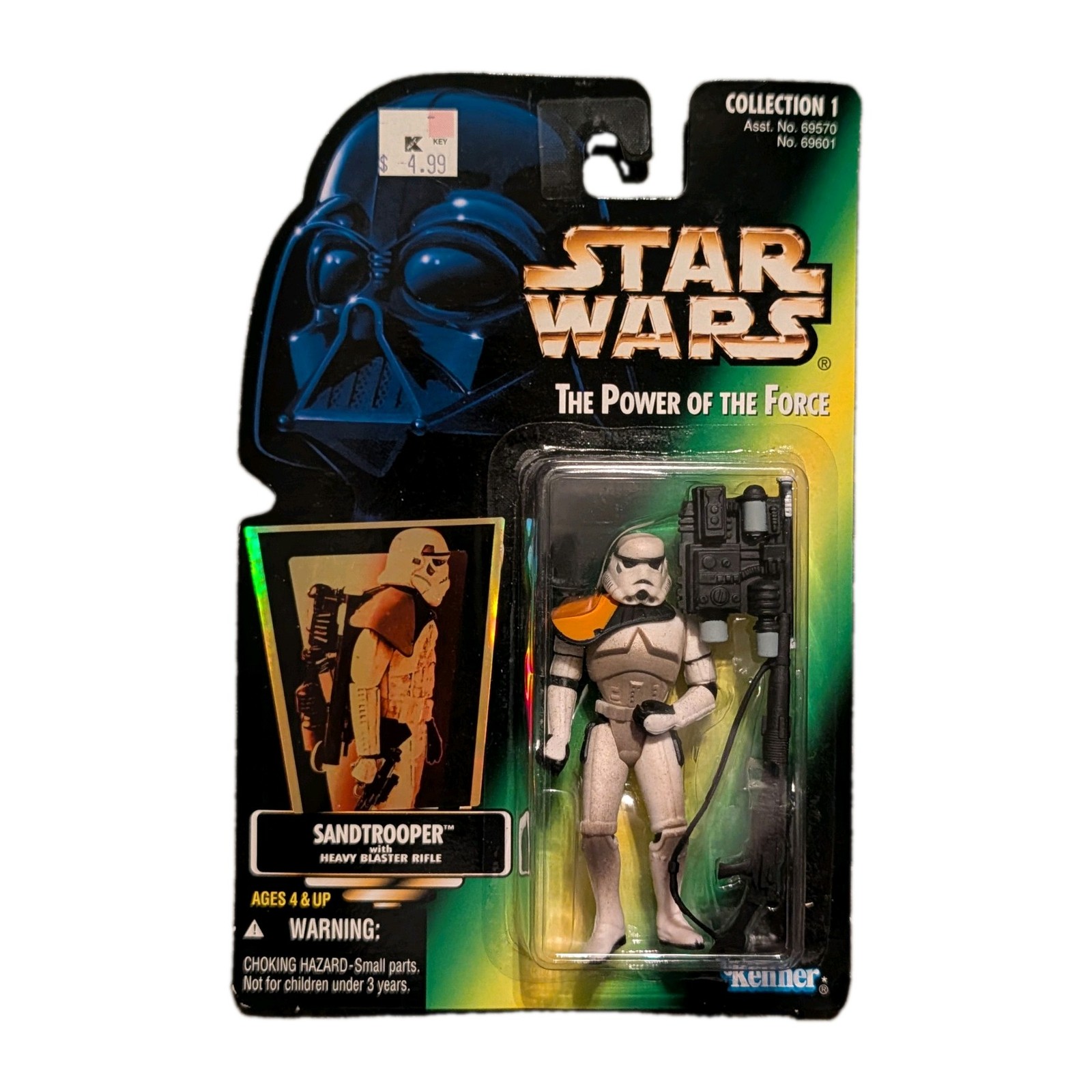 Kenner Star Wars POTF Sandtrooper Action Figure Green Holo Card 1996 MOC New