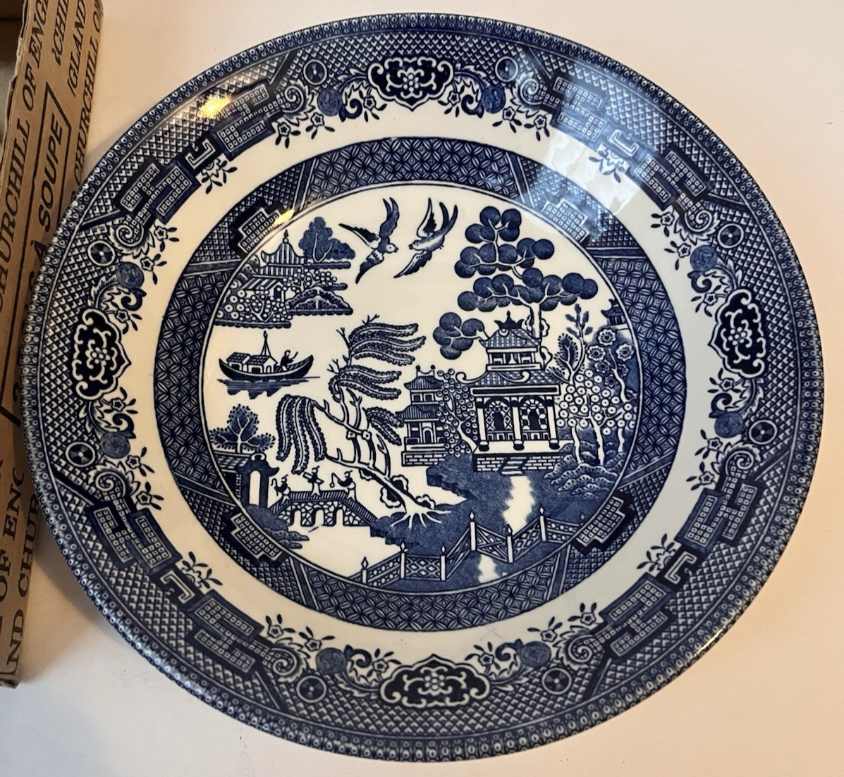 Vintage Churchill Of England Blue Willow Soup Bowl 7 Vintage Churchill Of England Blue Willow Soup Bowl 7