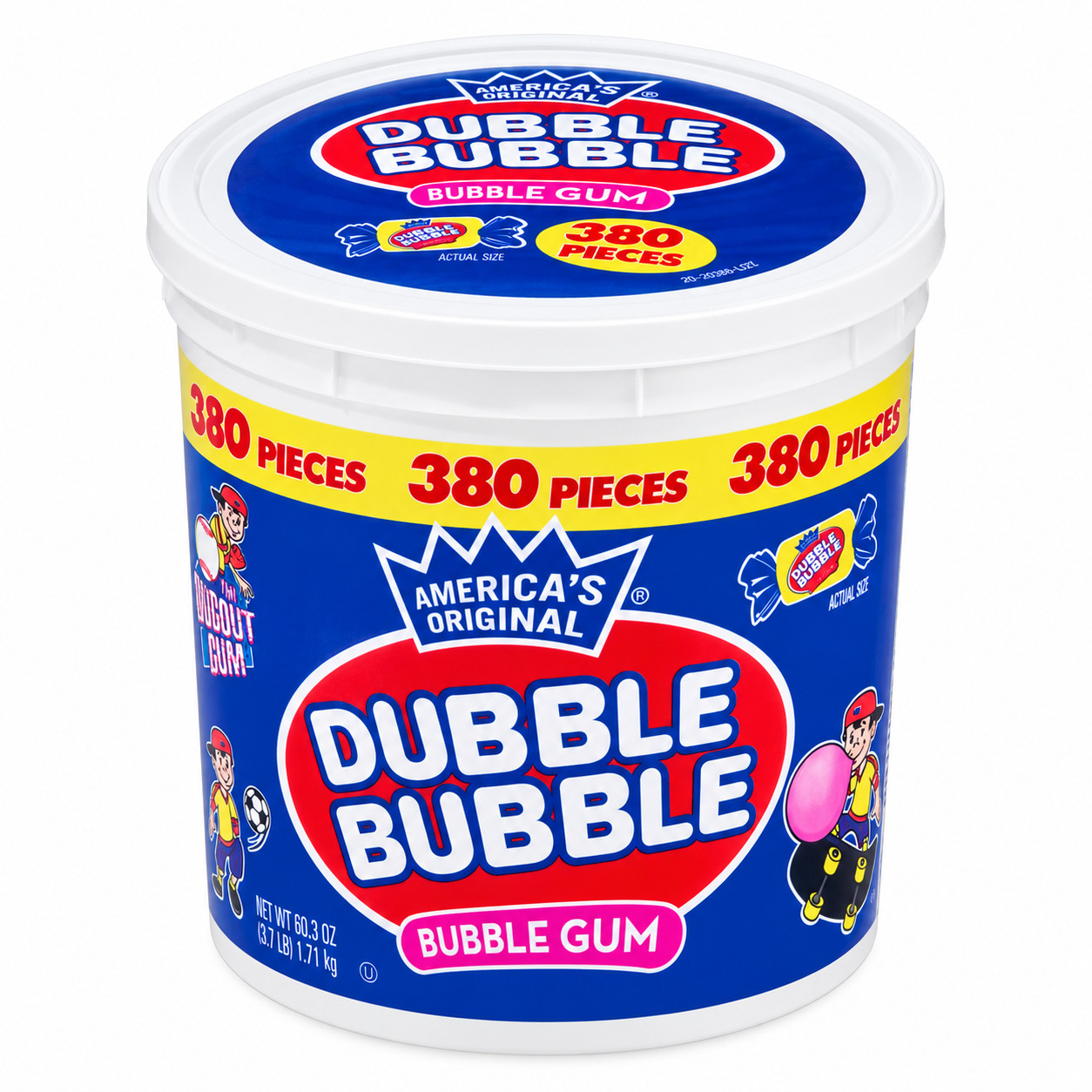 380 Pieces Dubble Bubble Bubble Gum – Bulk Tub.