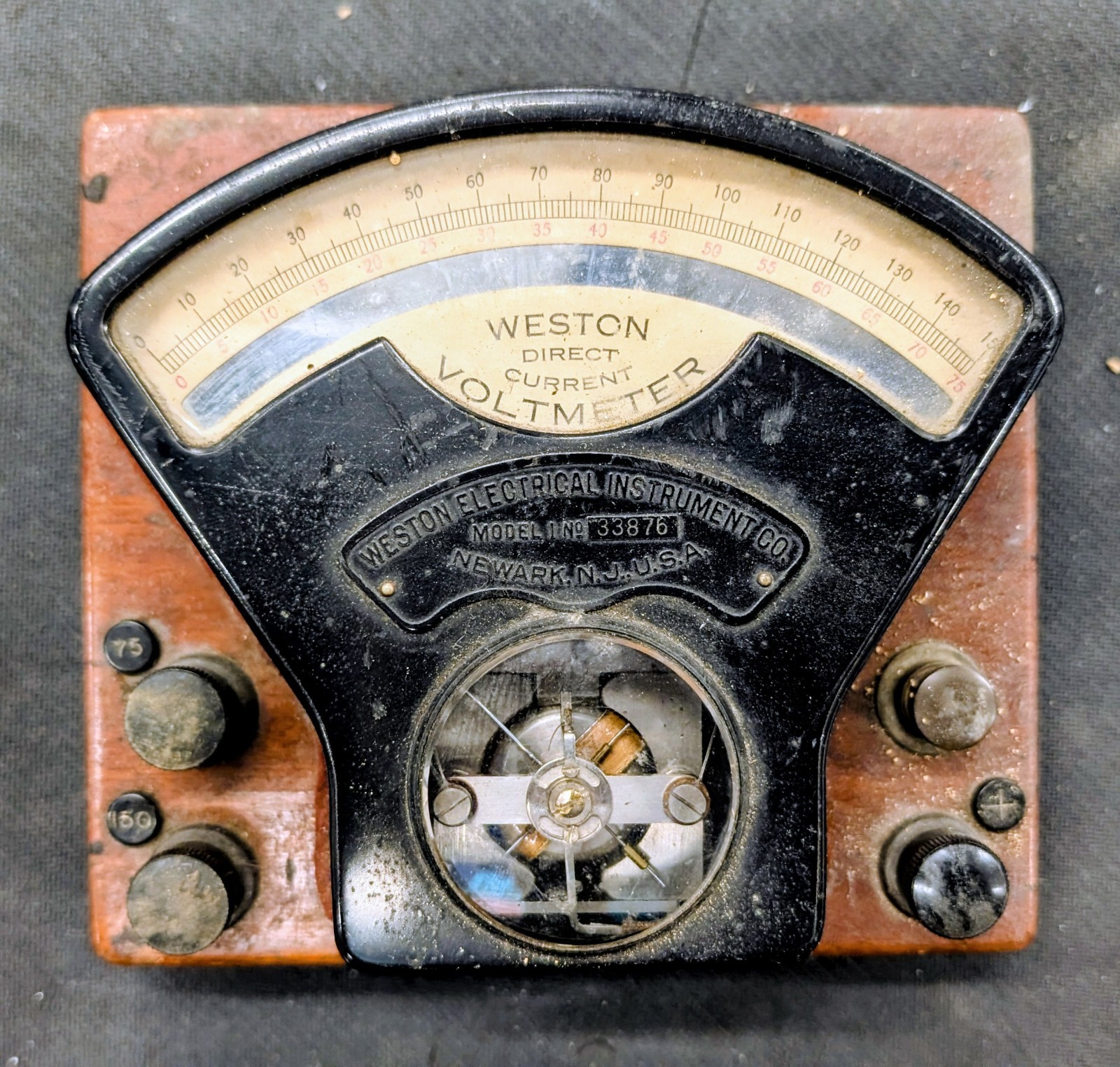 Vintage WESTON Model 33876DC Voltmeter Untested steampunk industrial electrical Vintage WESTON Model 33876DC Voltmeter Untested steampunk industrial electrical